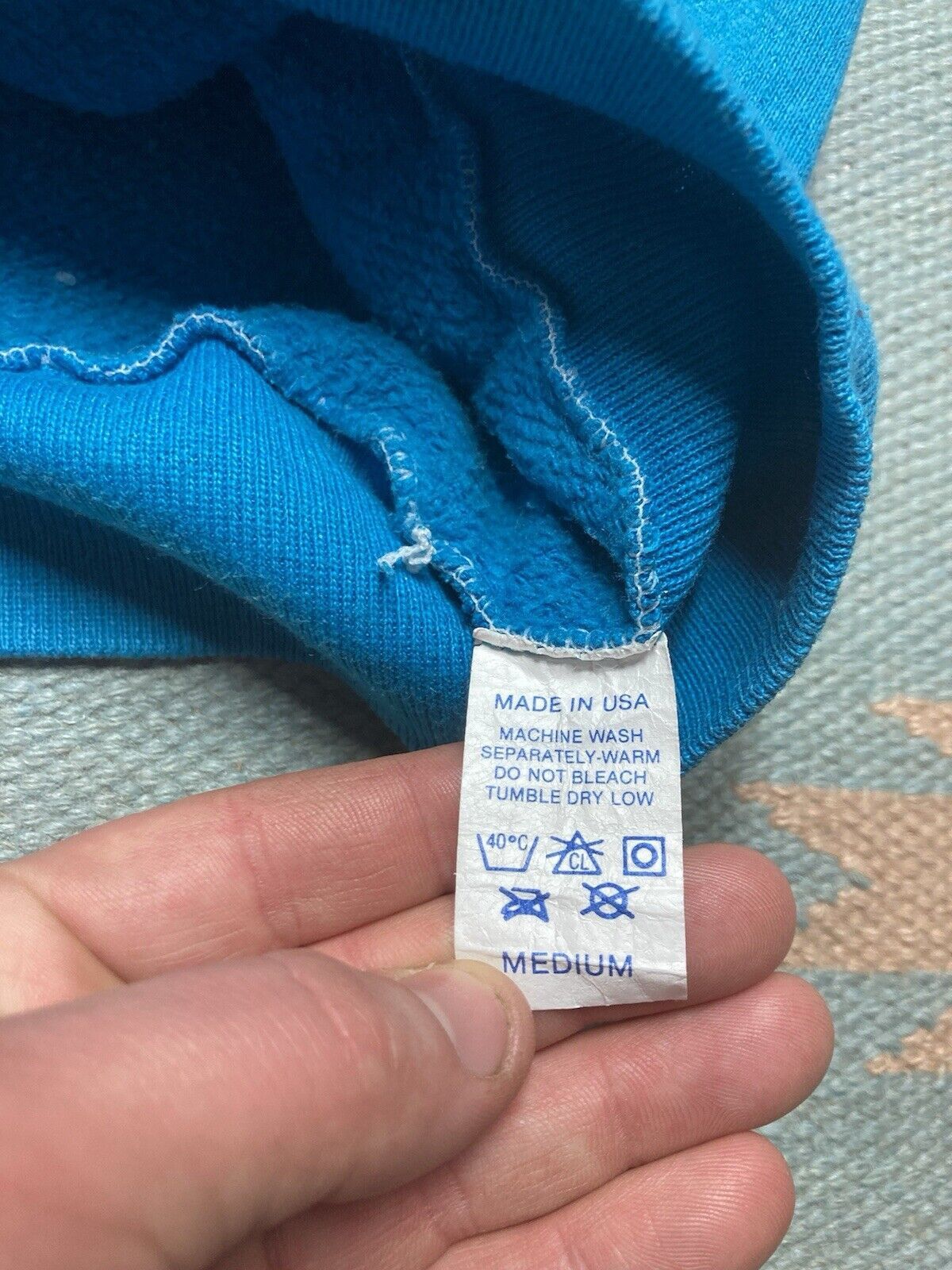 Vintage Vtg 70s crewneck sweatshirt blank teal blue sun faded medium Size US M / EU 48-50 / 2 - 6 Thumbnail