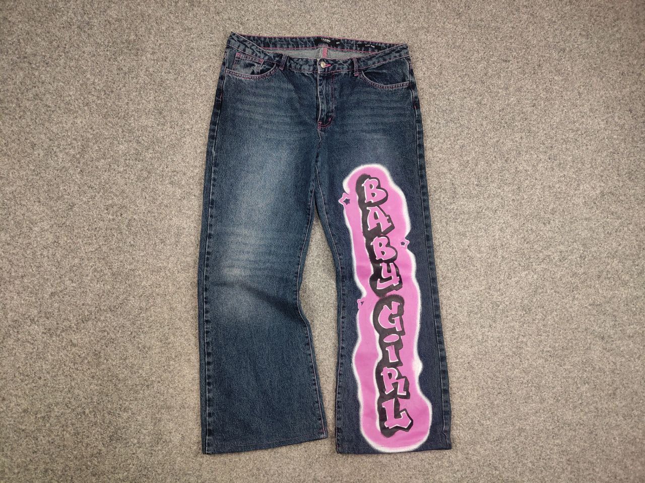 If Six Was Nine VTG Y2K Hysteric Glamour Style Baggy Flared Jeans low rise Size US 34 / EU 50 - 6 Thumbnail