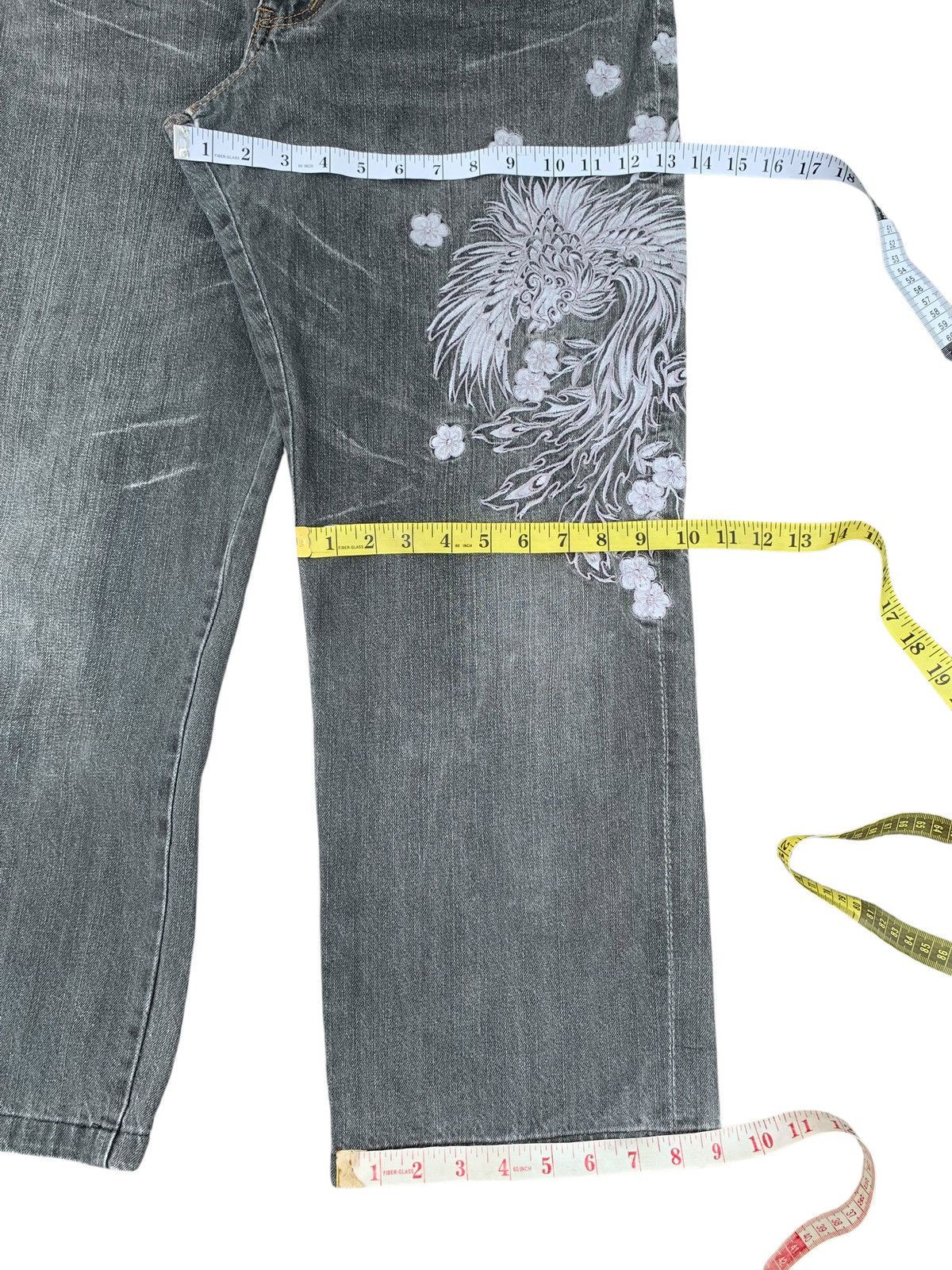 Kapital EMBROIDERED LIKE KARAKURI TAMASHI PHOENIX STREETWEAR DENIM Size US 37 - 19 Thumbnail
