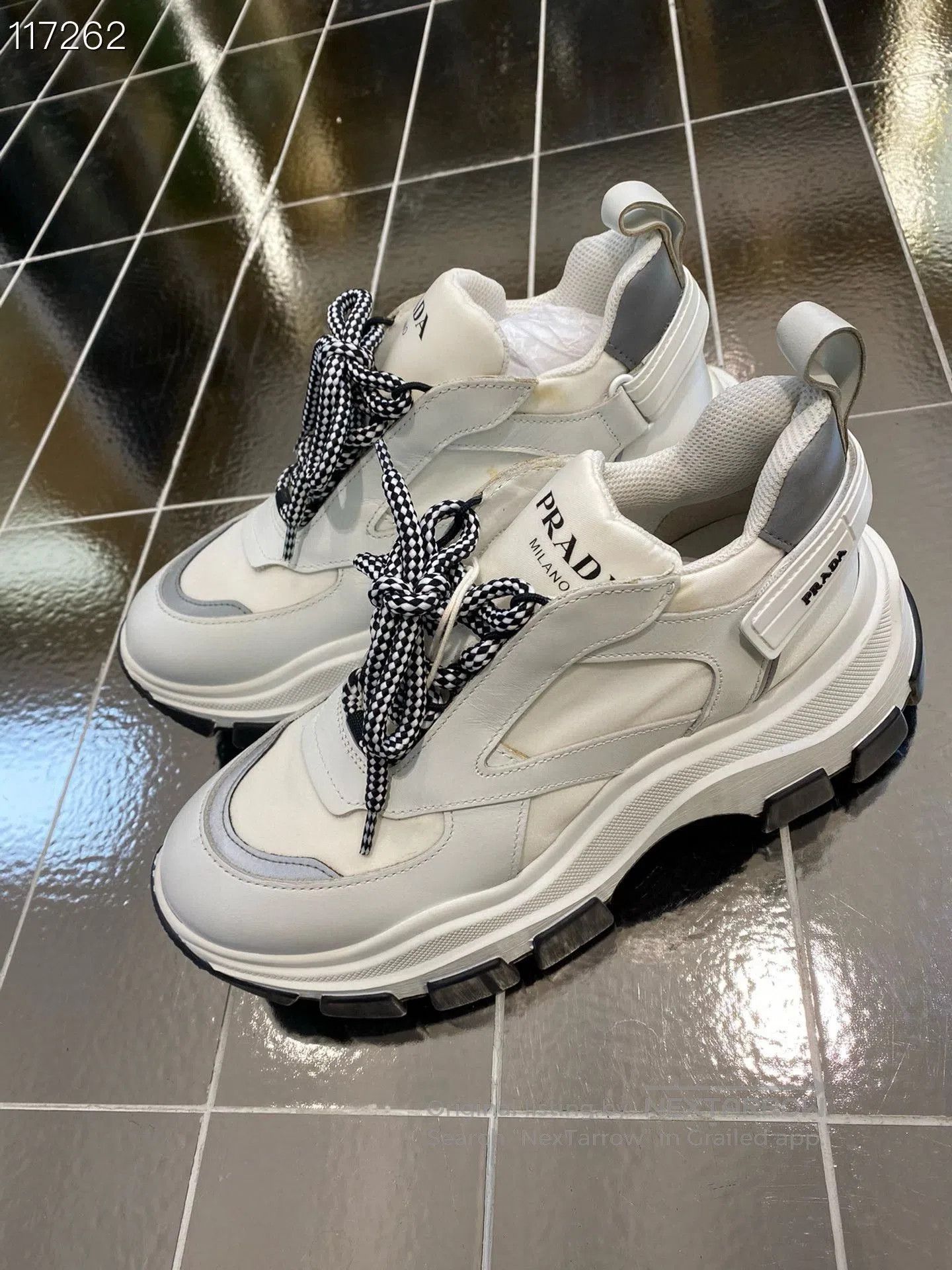 Prada Prada White Dad Shoes Size 38. Size US 7 / IT 37 - 2 Thumbnail