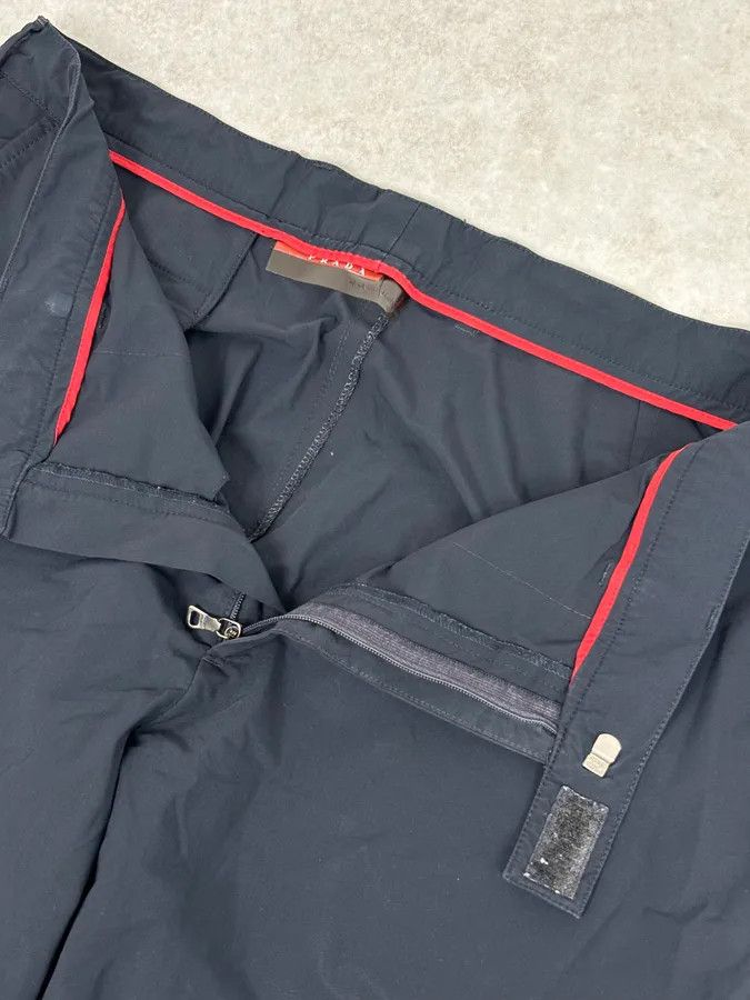 Prada 2000s Prada Navy Nylon Contrast Stripe Pants Size US 34 / EU 50 - 9 Thumbnail