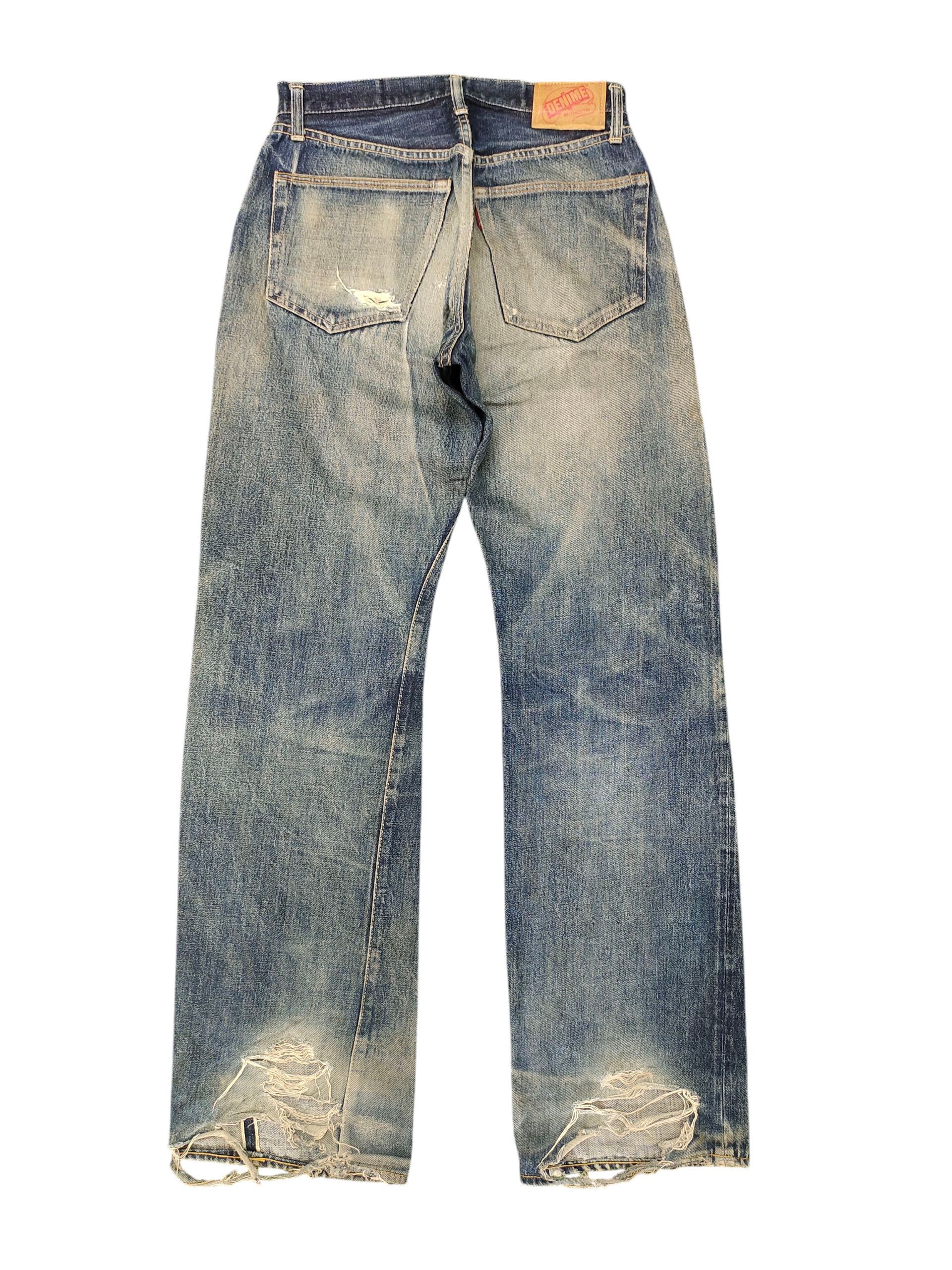 Denime Vintage 90s Denime Selvedge Rusty Clawmark Distress Jeans Size US 30 / EU 46 - 8 Thumbnail