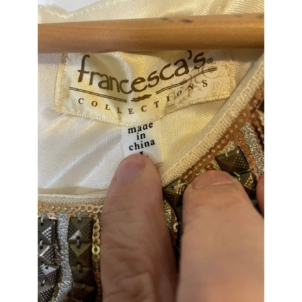 Other Francesca's Short-Sleeved Beaded Fit & Flare Dress Size L / US 10 / IT 46 - 4 Thumbnail