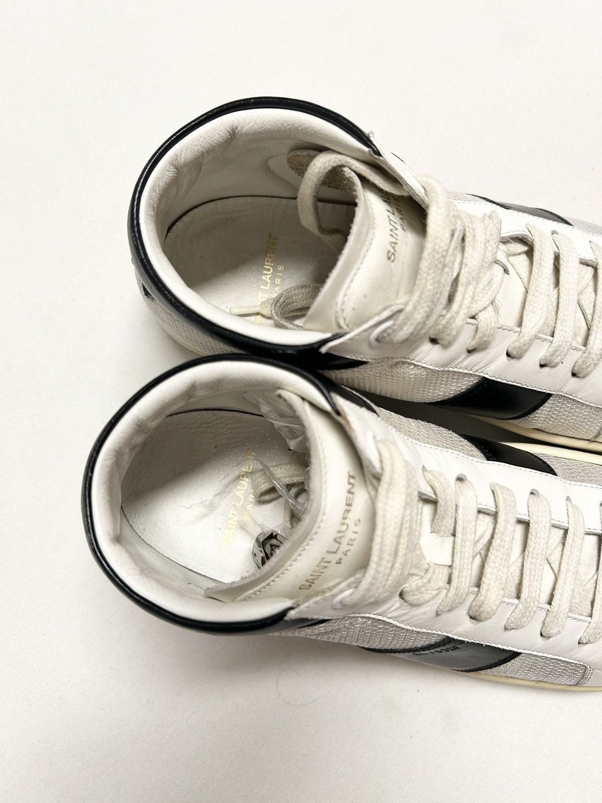 Saint Laurent Paris FW2013 SL/03M Leather-Trimmed Mid-Top Sneakers Size US 7 / EU 40 - 11 Thumbnail