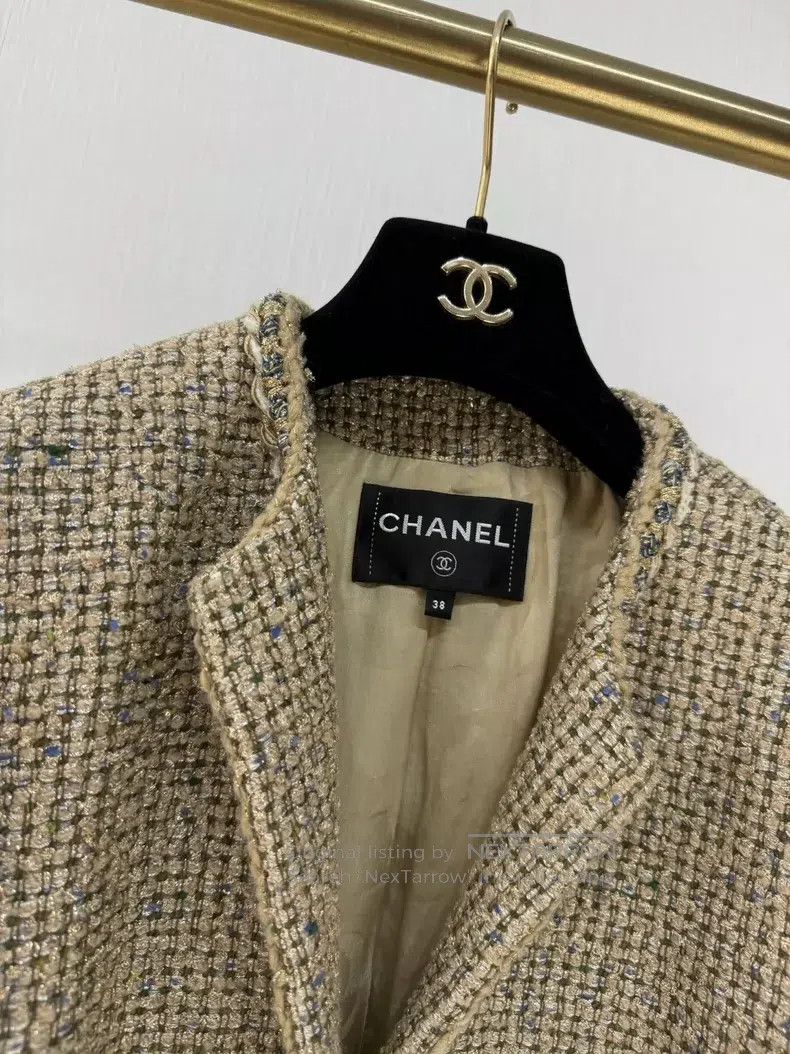 Chanel Chanel 21A Women's Castle Series Woollen Gold Velvet Tweed Size XS / US 0-2 / IT 36-38 - 2 Thumbnail