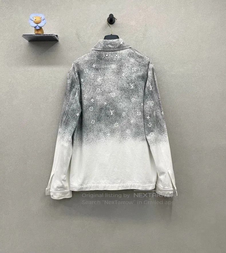 Louis Vuitton LV Gray White Star Print Denim Jacket. Size US L / EU 52-54 / 3 - 2 Thumbnail