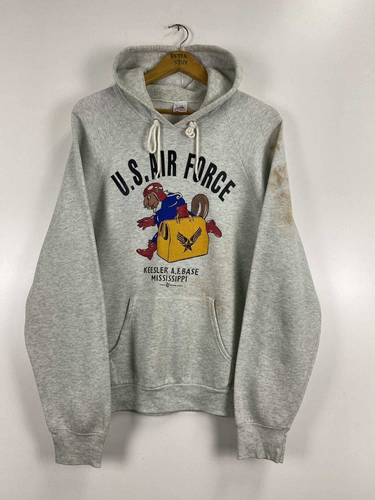 Vintage Vintage 80s US Air Force Hoodies Size US L / EU 52-54 / 3 - 11 Thumbnail
