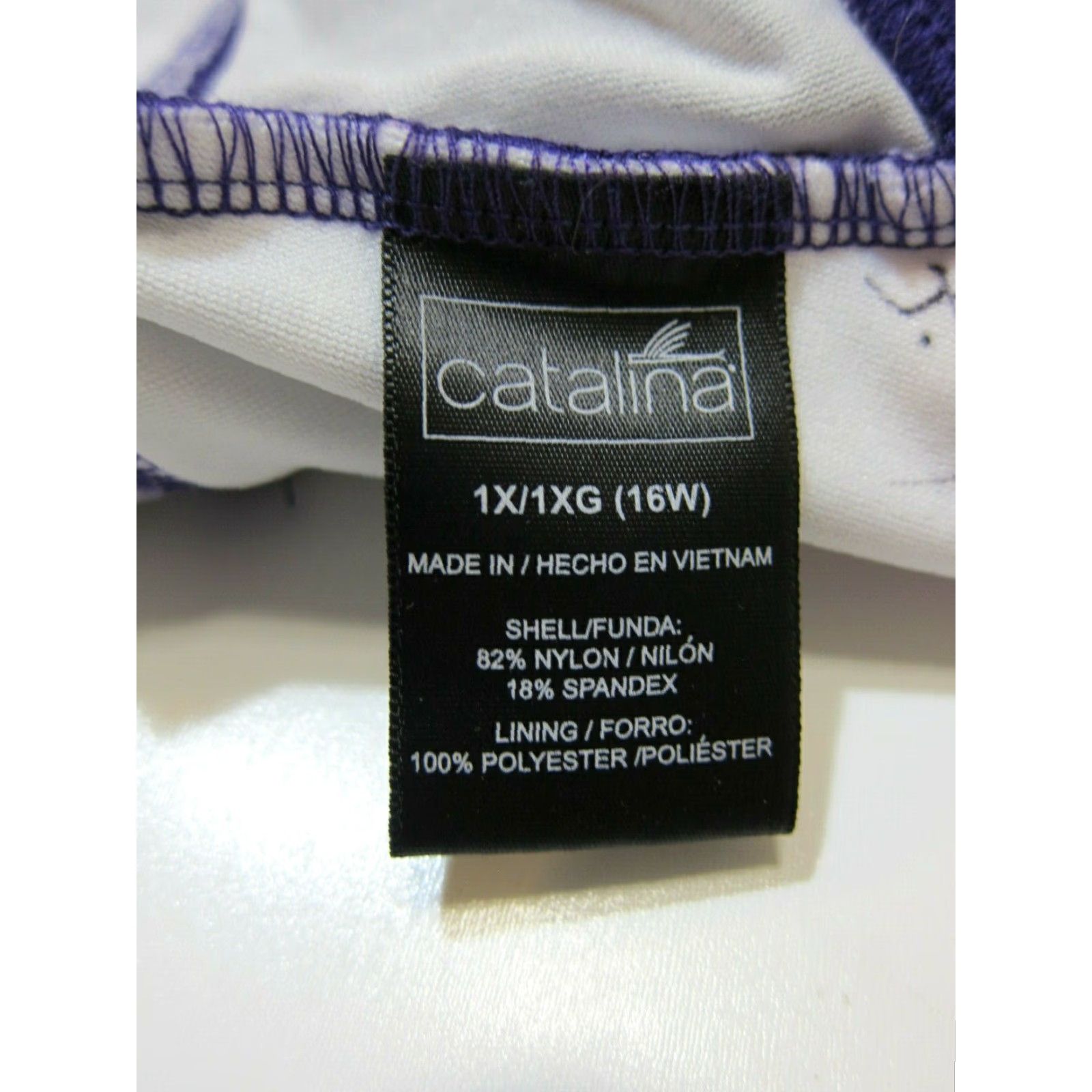 Catalina VINTAGE Catalina Purple White Hawaiian Floral Halter One Piece Swimsuit Women Size 1X/16 Size ONE SIZE - 5 Thumbnail