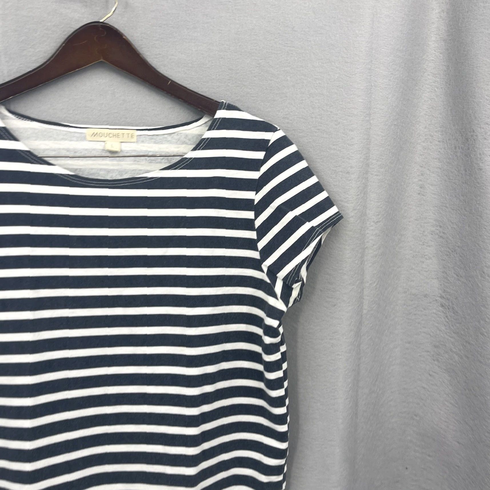Nautica Mouchette Blouse Womens Large Tunic Striped Double Pocket Pockets Tee Nautical Preppy Size L / US 10 / IT 46 - 3 Thumbnail