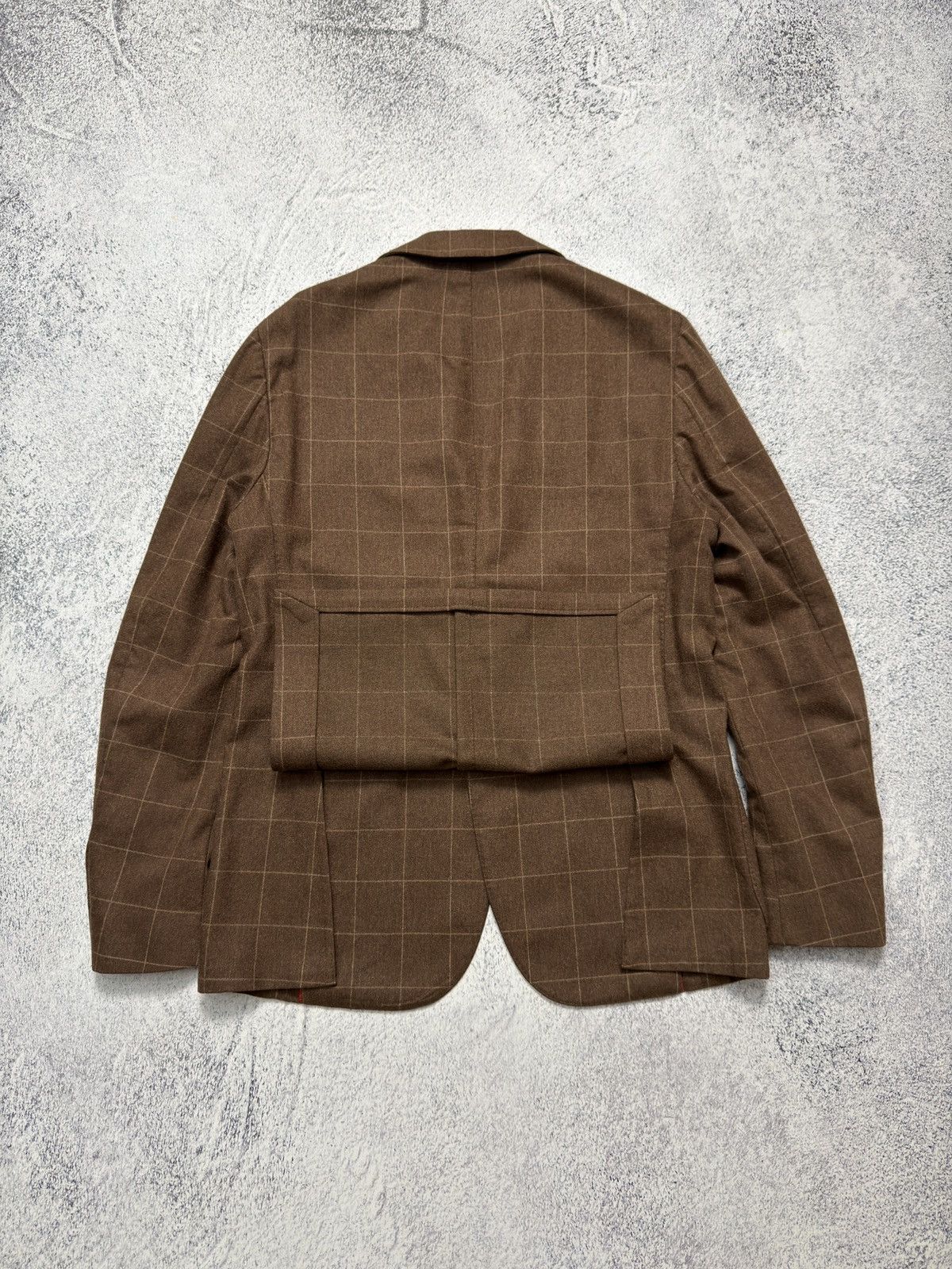 Eleventy Eleventy Brown Check Blazer Wool Cashmere Athletic Fit Sz 52 Size 52L - 18 Thumbnail