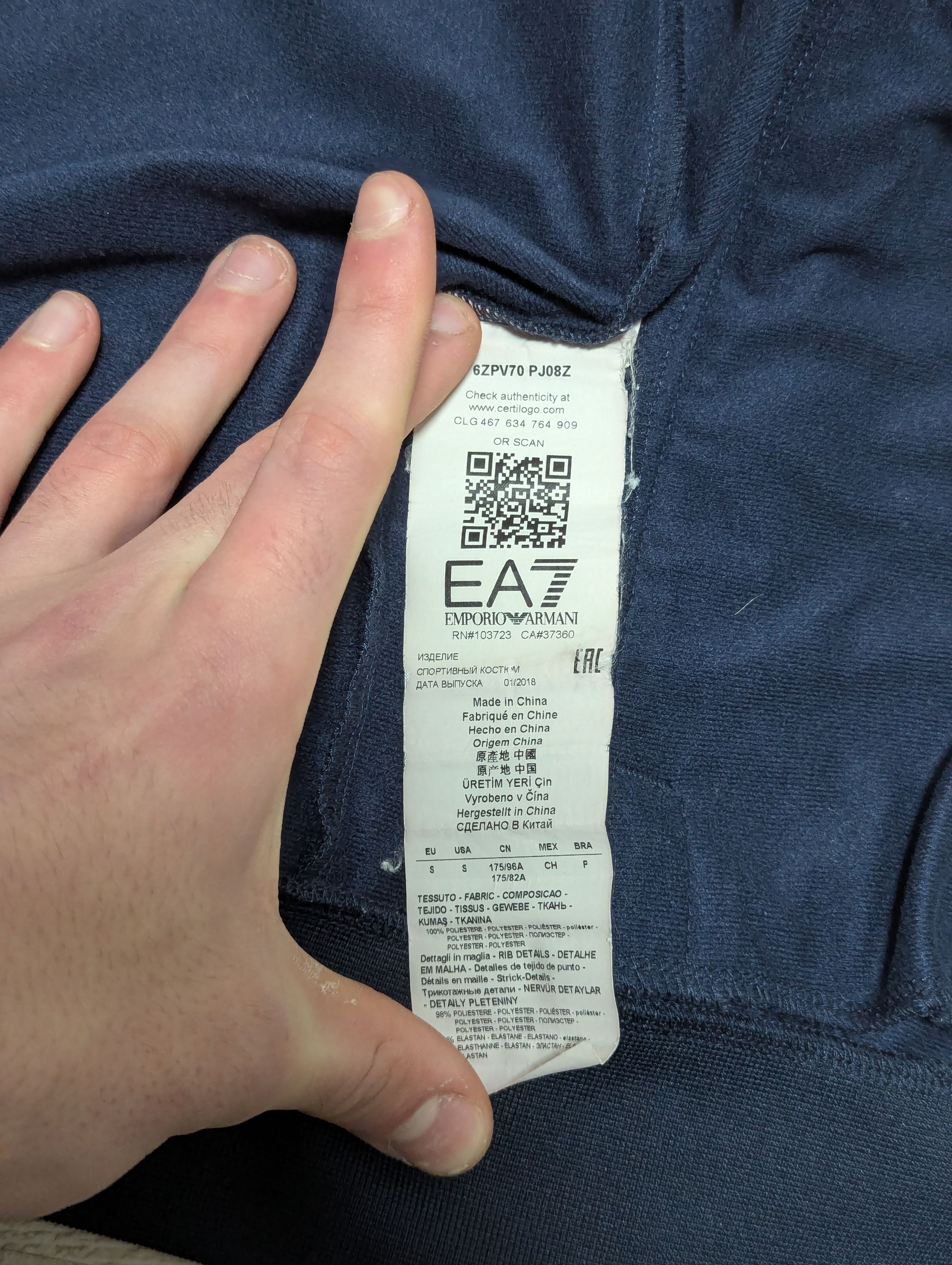 Emporio Armani EA7 Emporio Armani Core Identity Track Jacket Navy [6ZPV70] Size US S / EU 44-46 / 1 - 9 Thumbnail