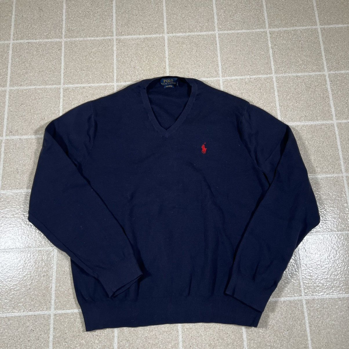 Polo Ralph Lauren Polo Ralph Lauren Sweater XXL Navy V Neck Pullover Red Pony Size US XXL / EU 58 / 5 - 1 Thumbnail