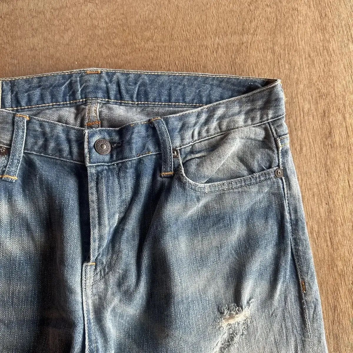 RRL Ralph Lauren THRASHED!! POLO RALPH LAUREN JEANS DISTRESSED DENIM PANTS Size US 30 / EU 46 - 6 Thumbnail