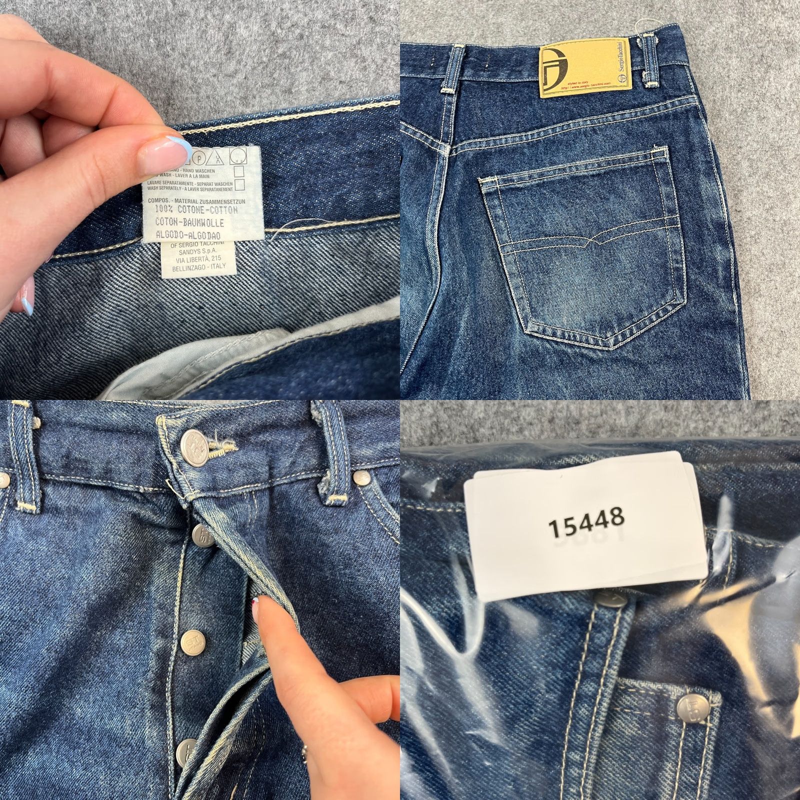 Sergio Tacchini Vintage Sergio Tacchini Jeans Relaxed Straight 32 32 Blue Whiskers Denim 5-Pocket Mens Jeans 90s Italian Style Mens Size US 32 / EU 48 - 8 Thumbnail
