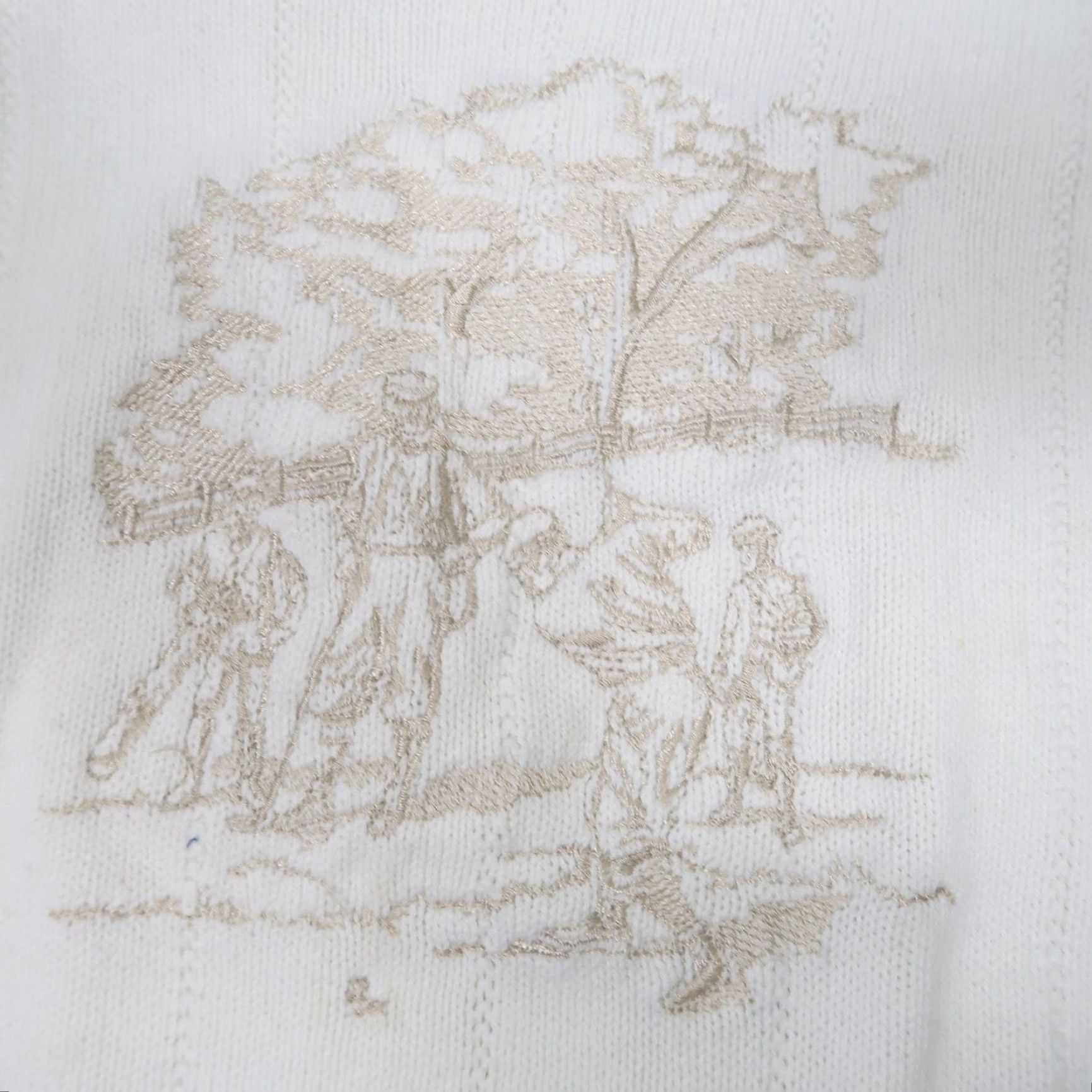 Vintage VINTAGE Shenandoah cream knit golfer embroidered sweater Mens L Size US L / EU 52-54 / 3 - 2 Thumbnail
