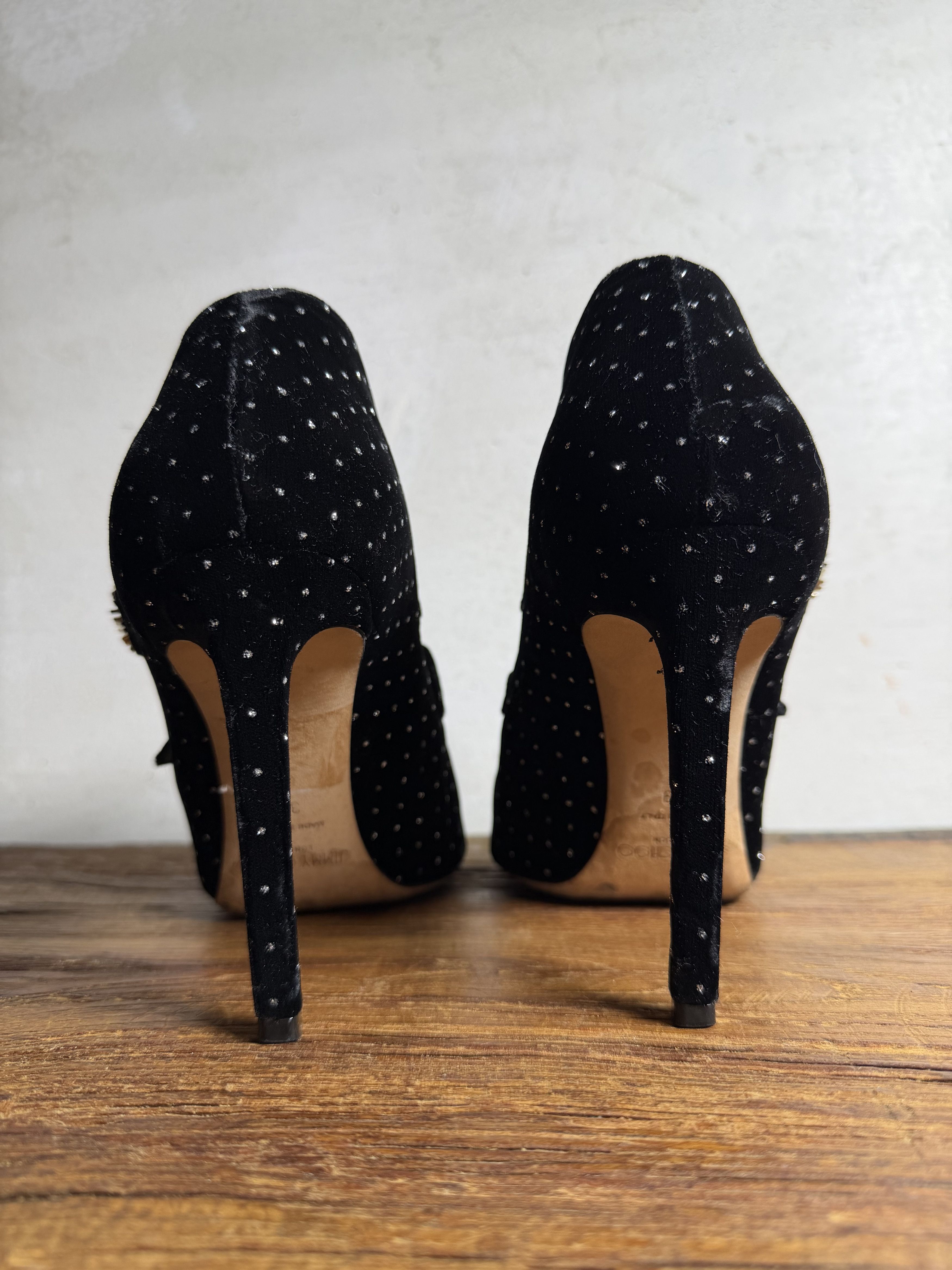 Jimmy Choo Jimmy Choo Larissa 100 Booties in Black Velvet Size US 9 / IT 39 - 4 Thumbnail