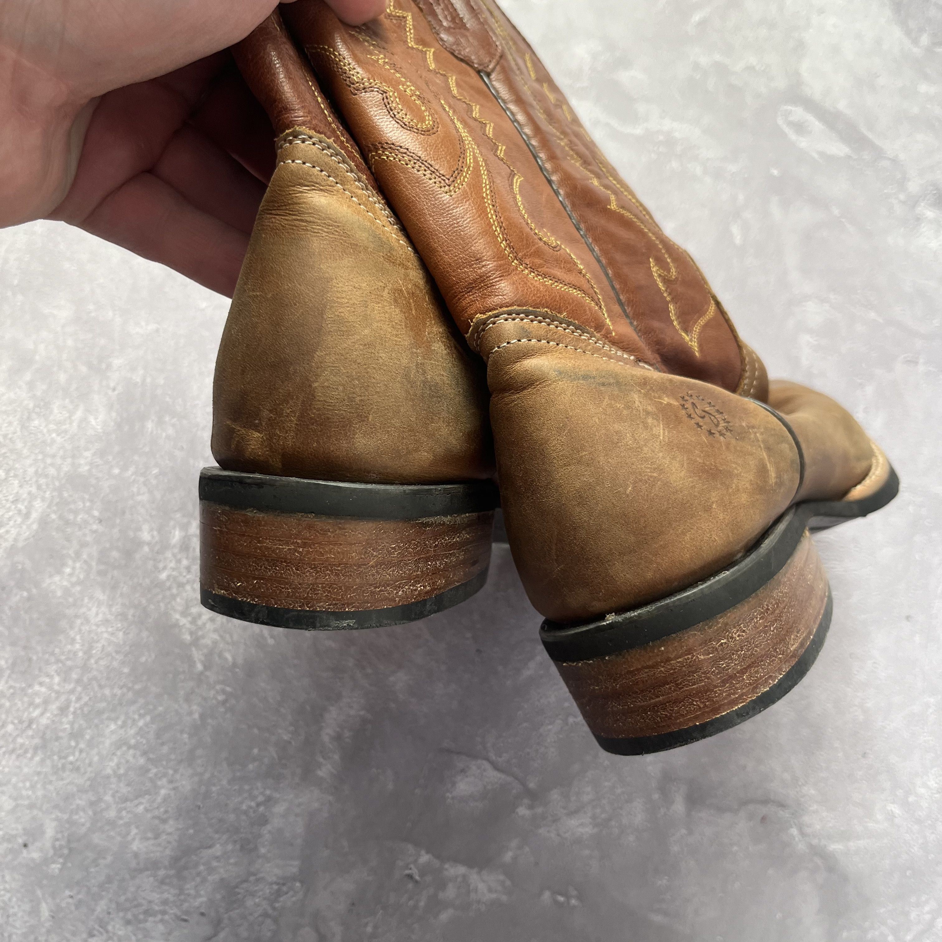 Vintage Caballo Dorado Western Cowboy Boots Brown Leather 23.5 Size US 6.5 / IT 36.5 - 5 Thumbnail