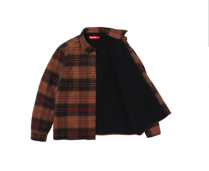 Flannel Zip Shirt Supreme Buffalo Plaid Flannel Supreme Lined