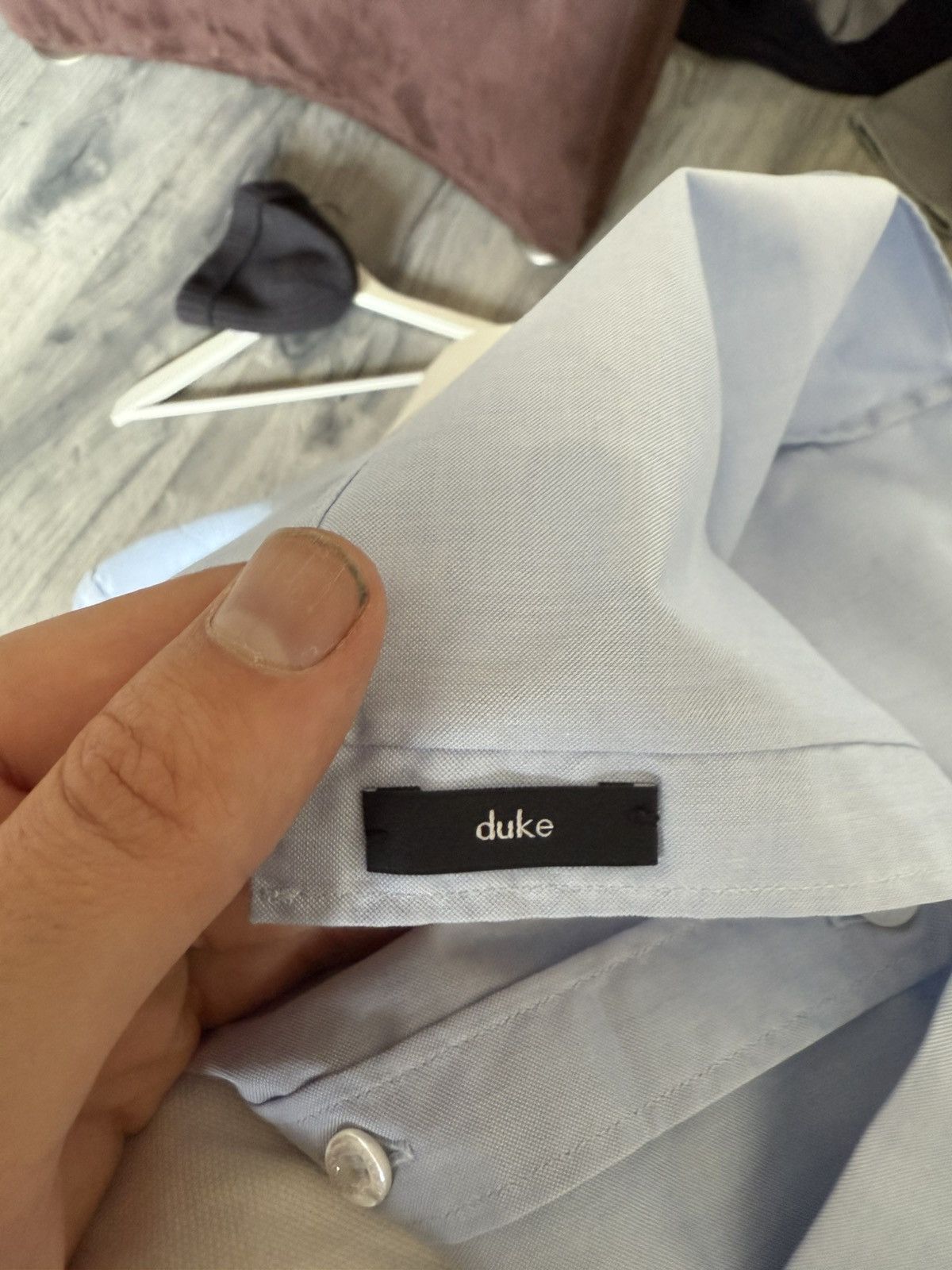Gucci Blue Dress Shirt with White Contrast Collar – Duke Fit Size US S / EU 44-46 / 1 - 11 Thumbnail