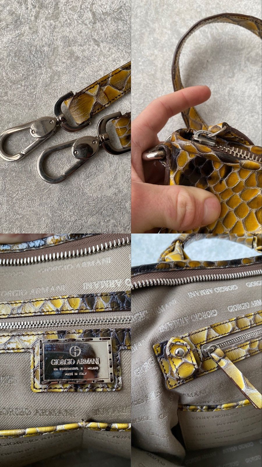 Giorgio Armani Giorgio Armani Python Style Calfskin Shoulder Travel Bag Size ONE SIZE - 20 Thumbnail