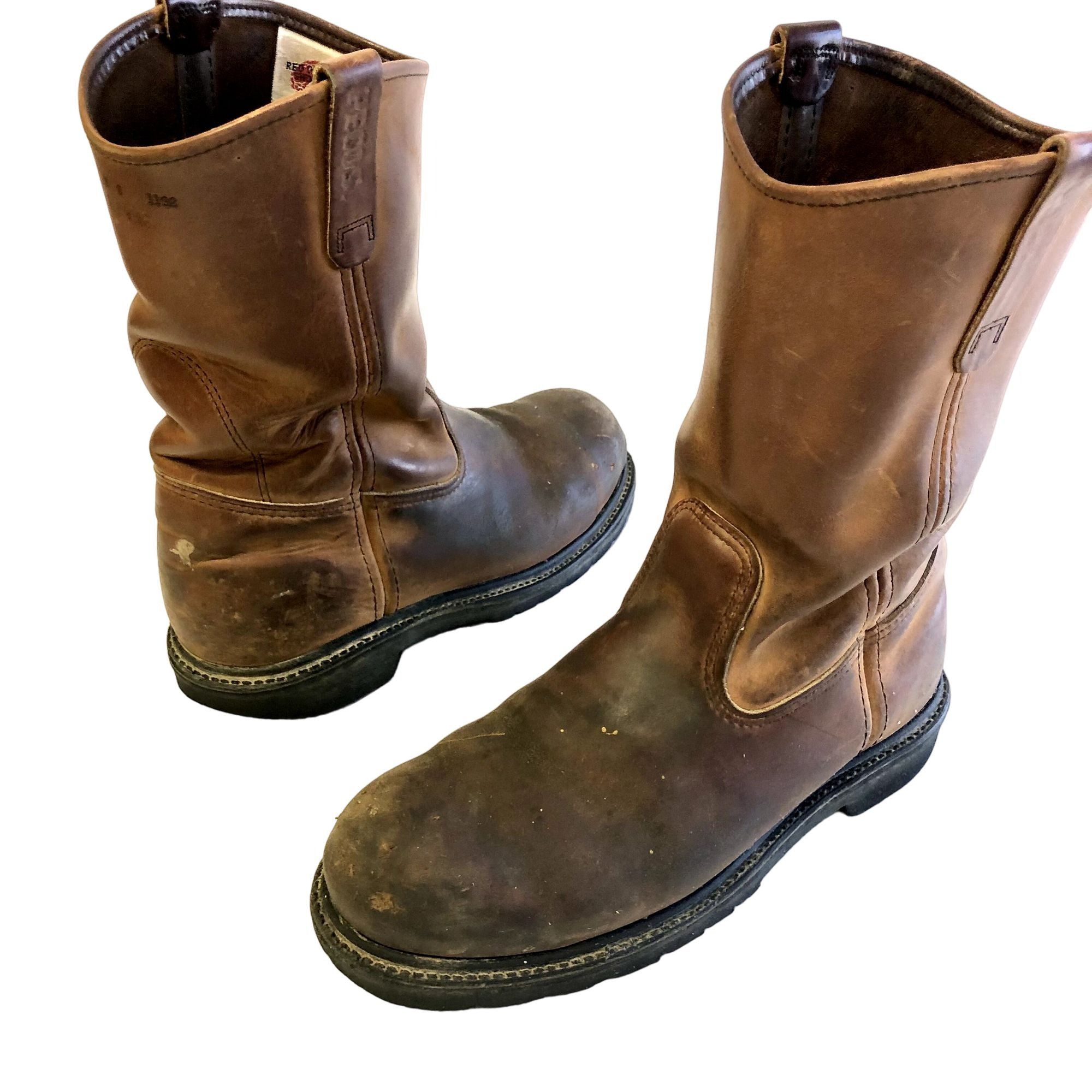 Red Wing Vtg Red Wing 1198 PECOS Brown OILED Leather Western  display picture 2