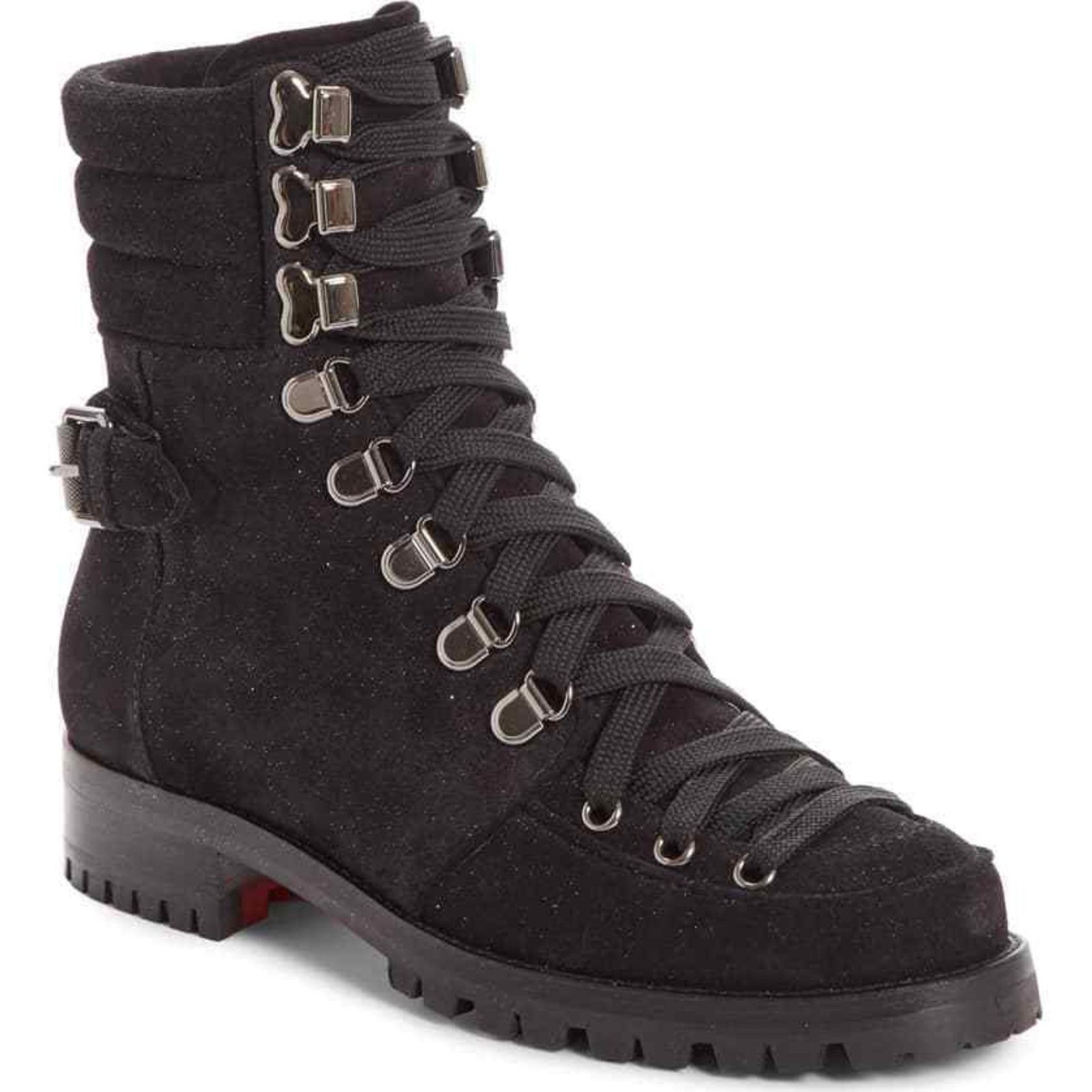 Christian Louboutin Christian Louboutin Who Runs Flat Crosta Star Black Combat Size US 6 / IT 36 - 1 Thumbnail