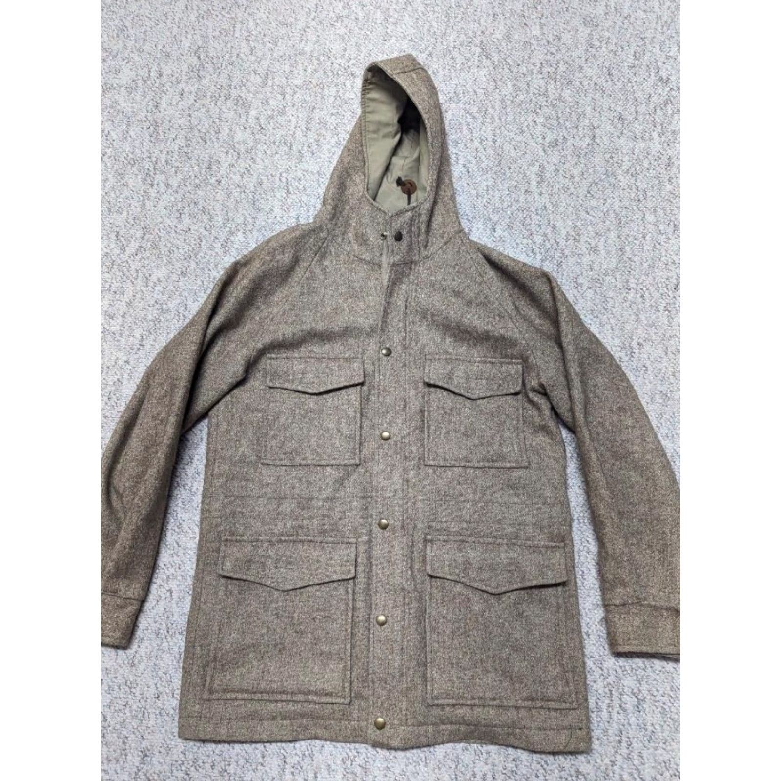 Vintage VINTAGE parka coat MEN M tan WOOL hooded 40 60/40 STYLE woolrich wool outer shell solid Size US M / EU 48-50 / 2 - 4 Thumbnail