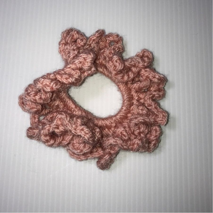 Handmade NWT Pink Handmade Crocheted Hair Scrunchie Size ONE SIZE - 2 Thumbnail