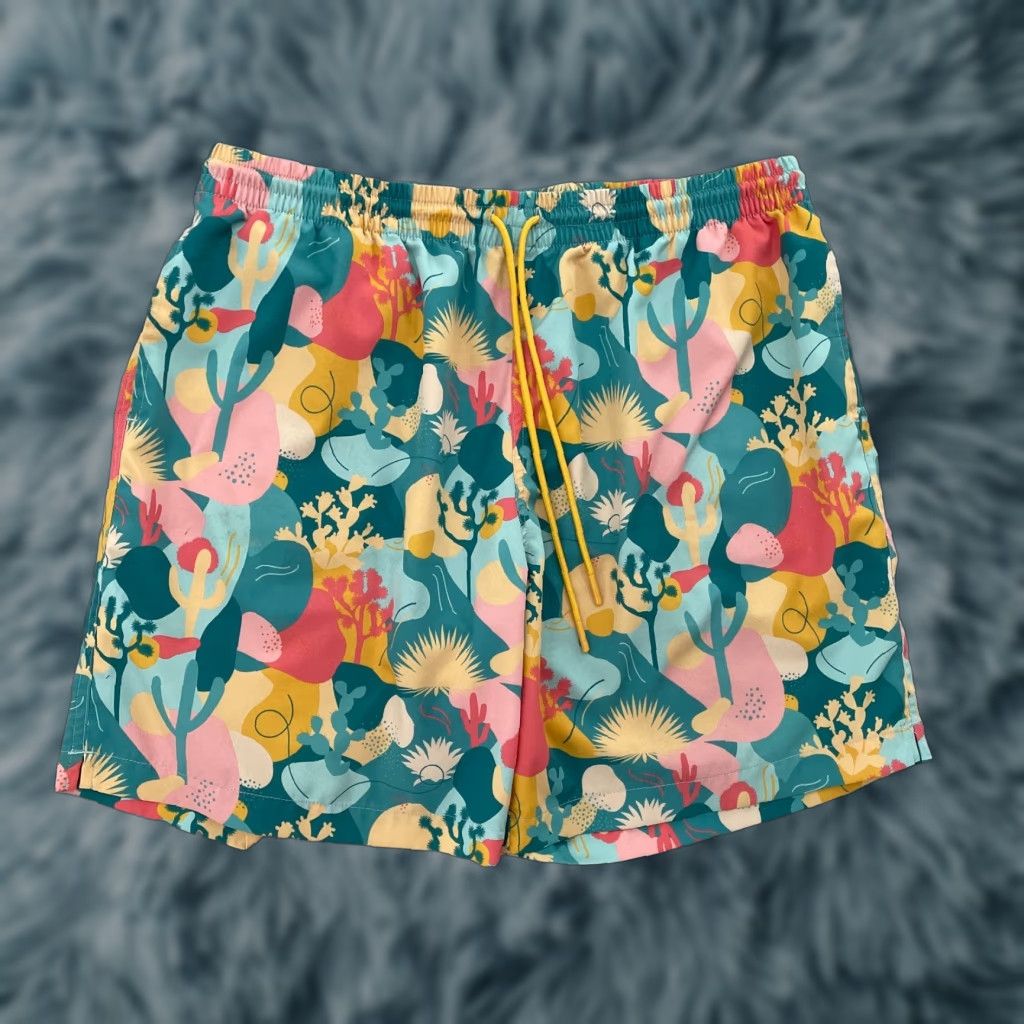 Vintage RSVLTS Shorts Adult XL San Dimas Cactus Swim Short Trunks Pockets Mens Size US 36 / EU 52 - 1 Thumbnail