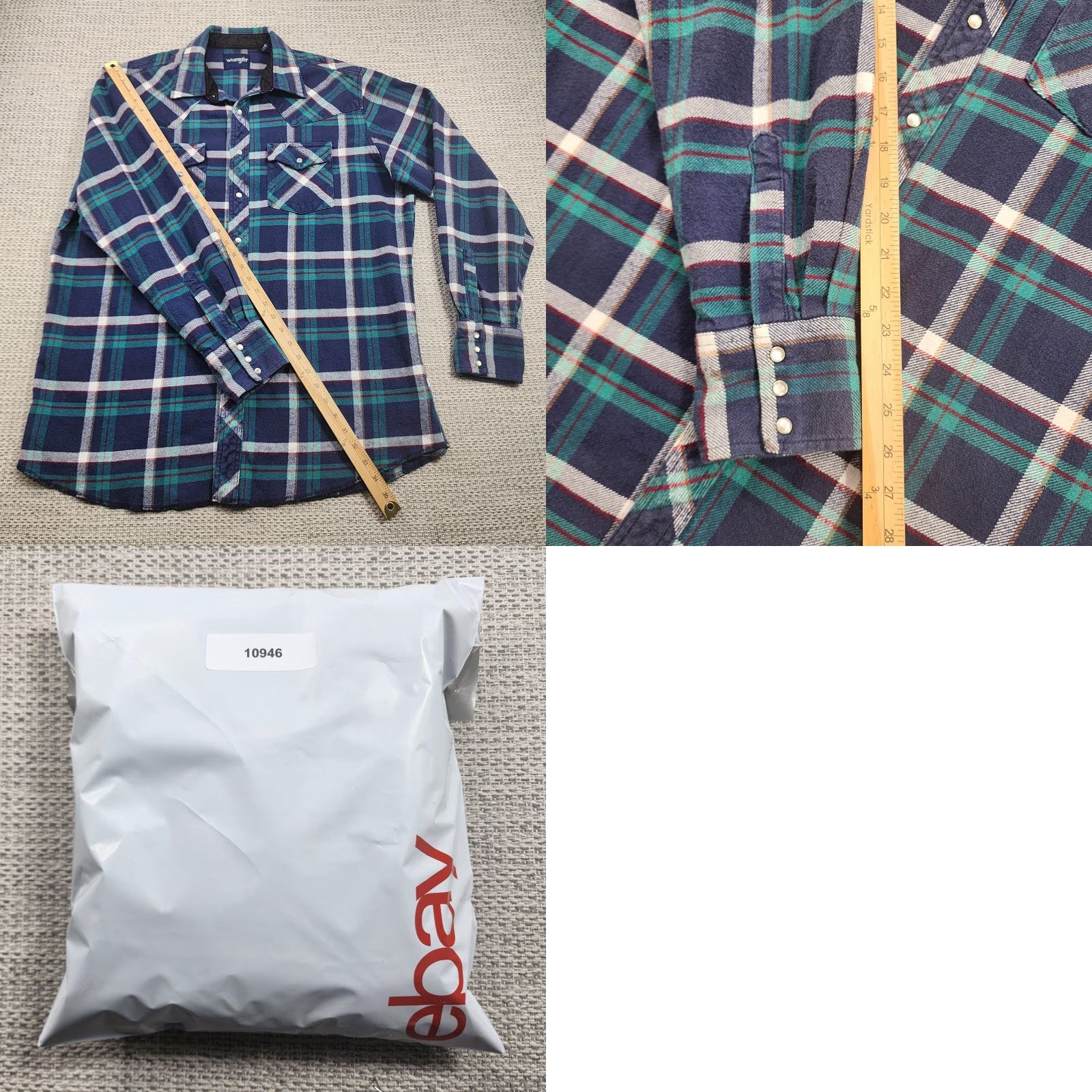 Wrangler VINTAGE Wrangler Shirt Mens XL Tall Western Plaid Flannel Pearl Snap Button-Up Long Sleeve Casual Workwear Mens Size US XL / EU 56 / 4 - 9 Thumbnail