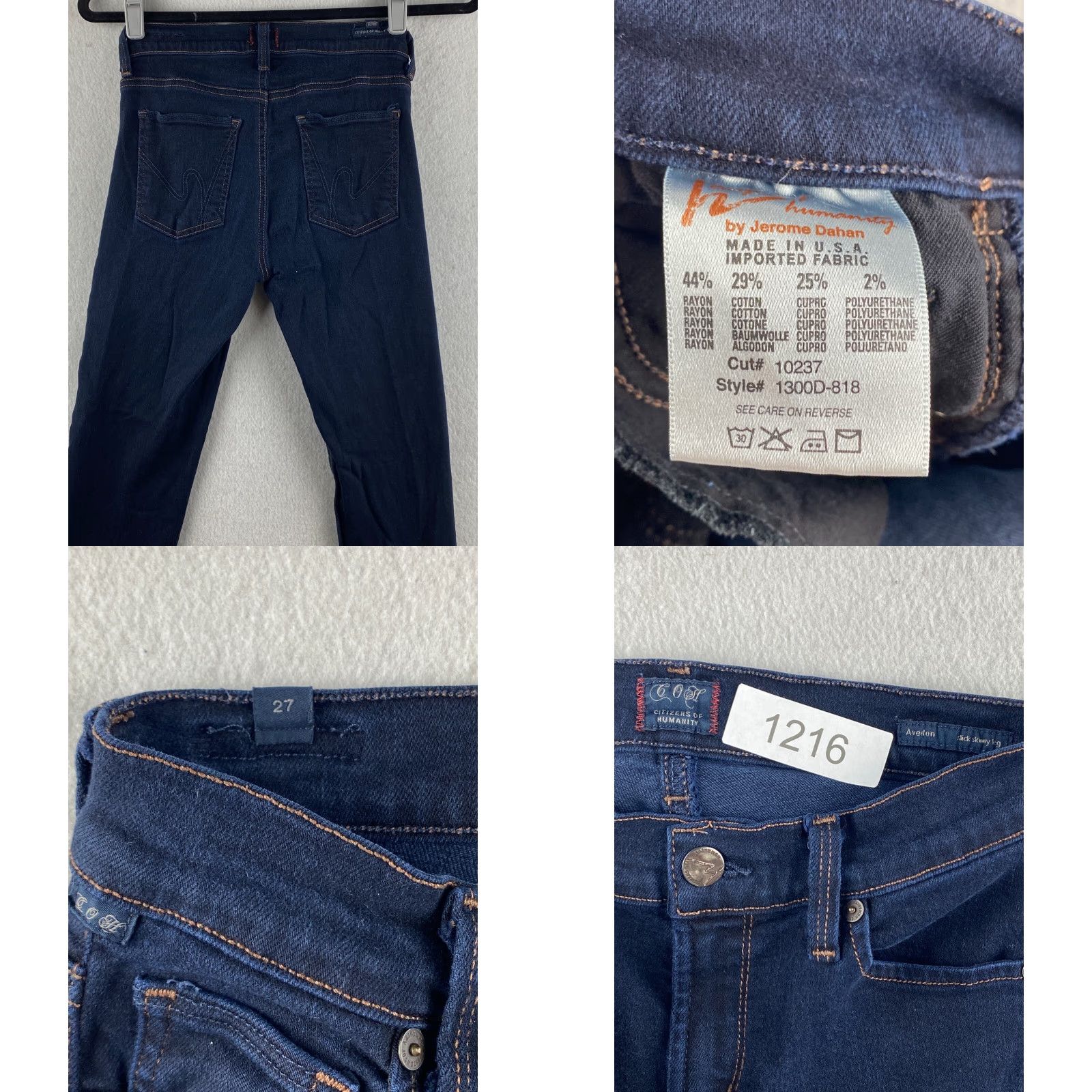 Citizens Of Humanity Citizens of Humanity Jeans Womens 27 Avedon Slick Skinny Blue Stretch Denim USA Size 27" / US 4 / IT 40 - 8 Thumbnail