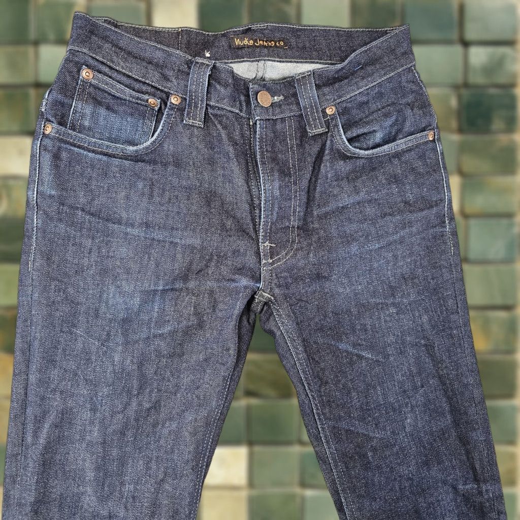 Nudie Jeans Nudie Jeans Co Thin Finn Jeans Mens 29x31 Denim Slim Tapered Zip Fly 5-Pocket Organic Cotton Blend Dark Wash Jeans Mens Size US 29 - 1 Thumbnail