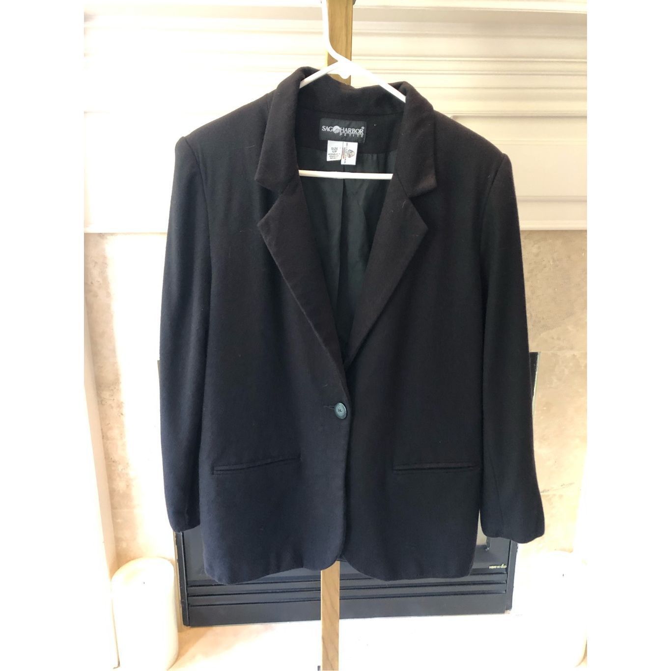 Other Sag Harbor Women’s Black Wool Elegant One Button Up Blazer S Size XL / US 12-14 / IT 48-50 - 1 Thumbnail