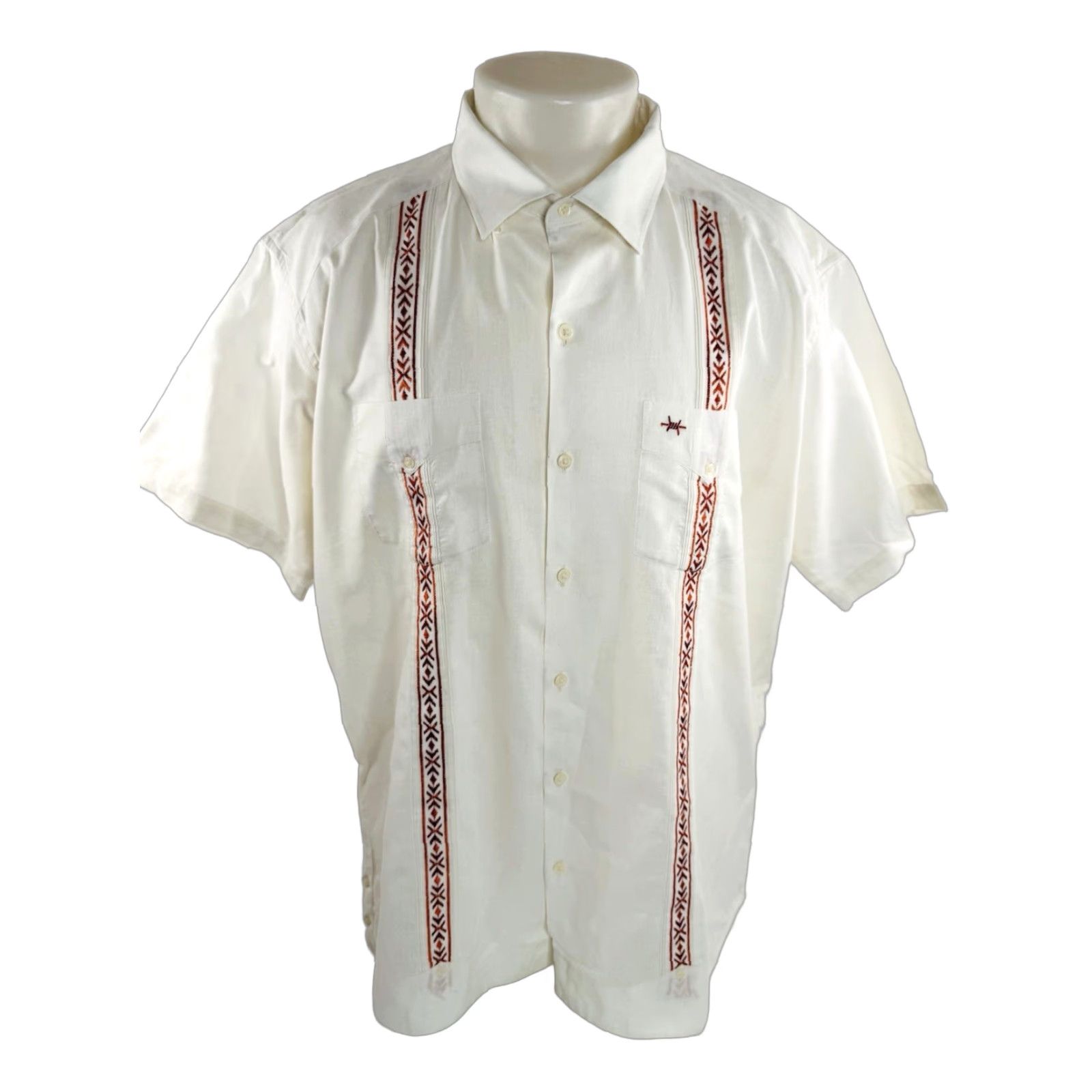 Vintage TEXAS STANDARD Linen XL Shirt Mens Ivory Short Sleeve Button-Up - EXCELLENT Size US XL / EU 56 / 4 - 1 Thumbnail