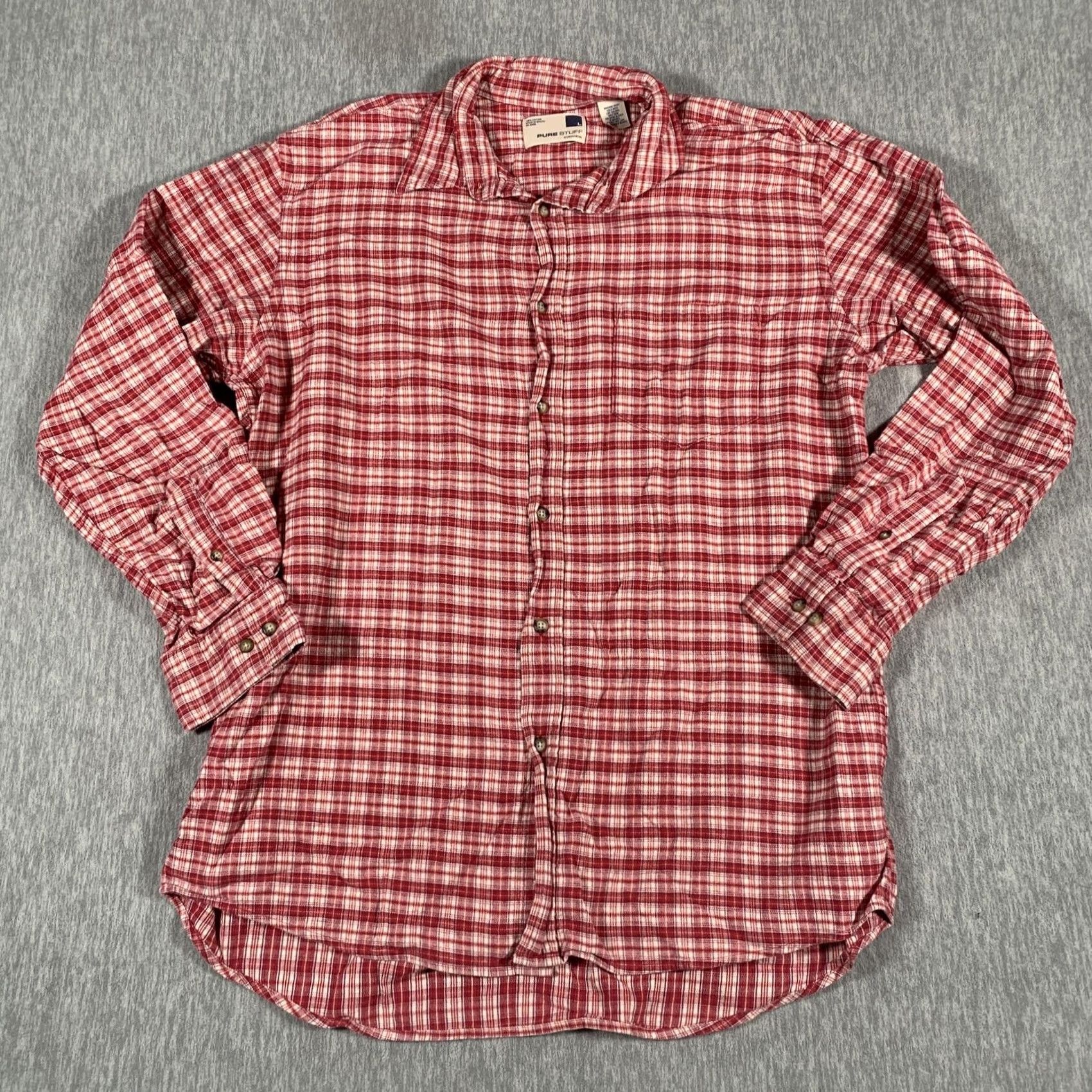 Nordstrom Pure Stuff Nordstrom Shirt Mens Large Red White Plaid Button Down Cotton Casual Shirt Size US L / EU 52-54 / 3 - 2 Thumbnail