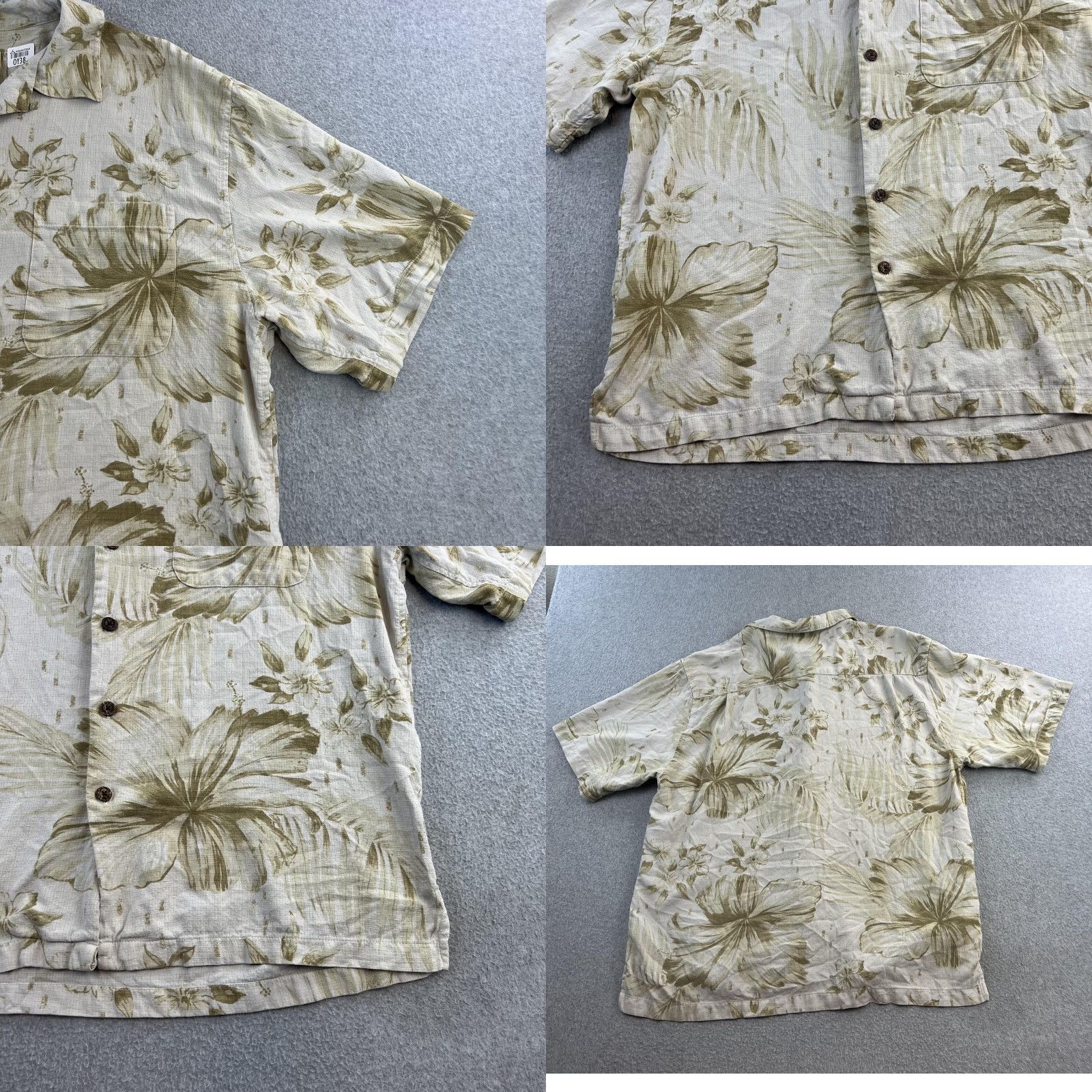 Reyn Spooner VINTAGE Reyn Spooner Shirt Mens L Tan Silk Hawaiian Floral Button-Up Camp Aloha Size US L / EU 52-54 / 3 - 8 Thumbnail