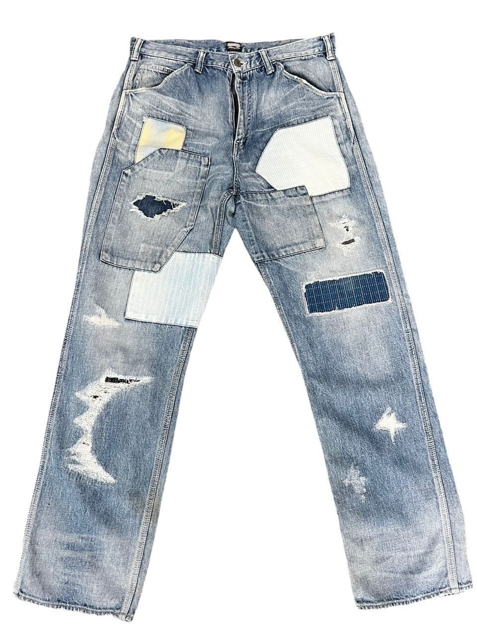 Momotaro Jeans Momotaro Patchwork Denim Jeans Size US 35 - 1 Thumbnail