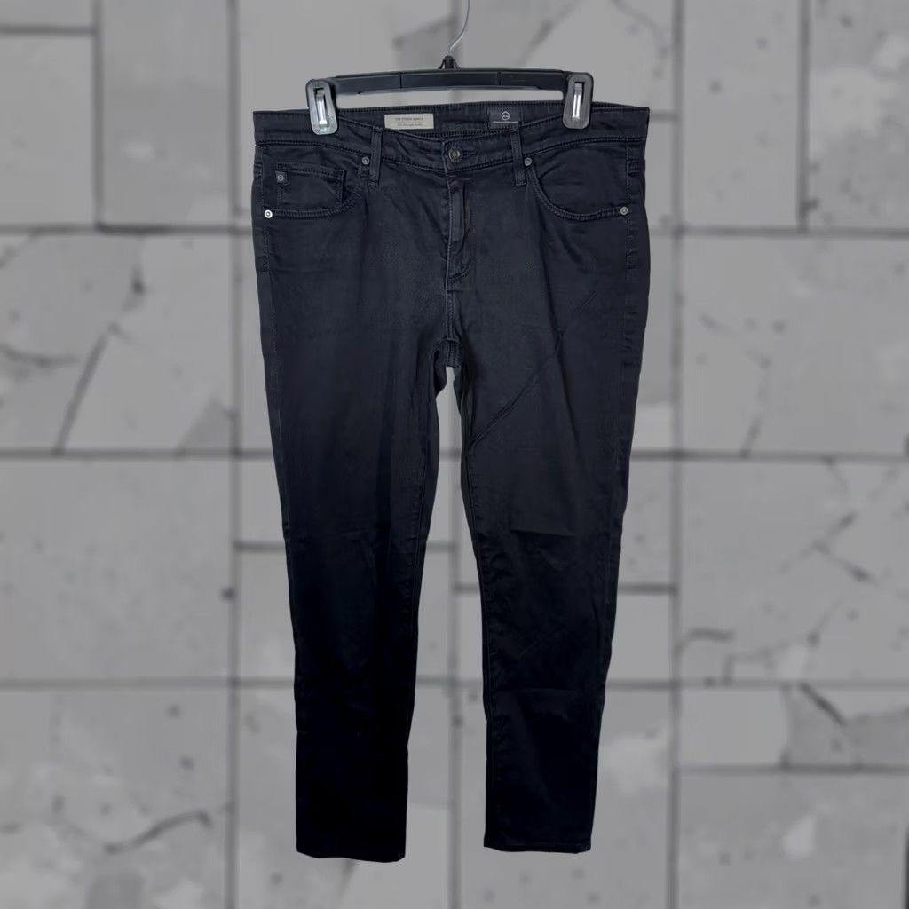 Denime AG Adriano Goldschmied Jeans Womens 30r Black Denim The Stevie Slim Straight USA Jeans 5-Pocket Ankle Womens Size 30" / US 8 / IT 44 - 1 Thumbnail