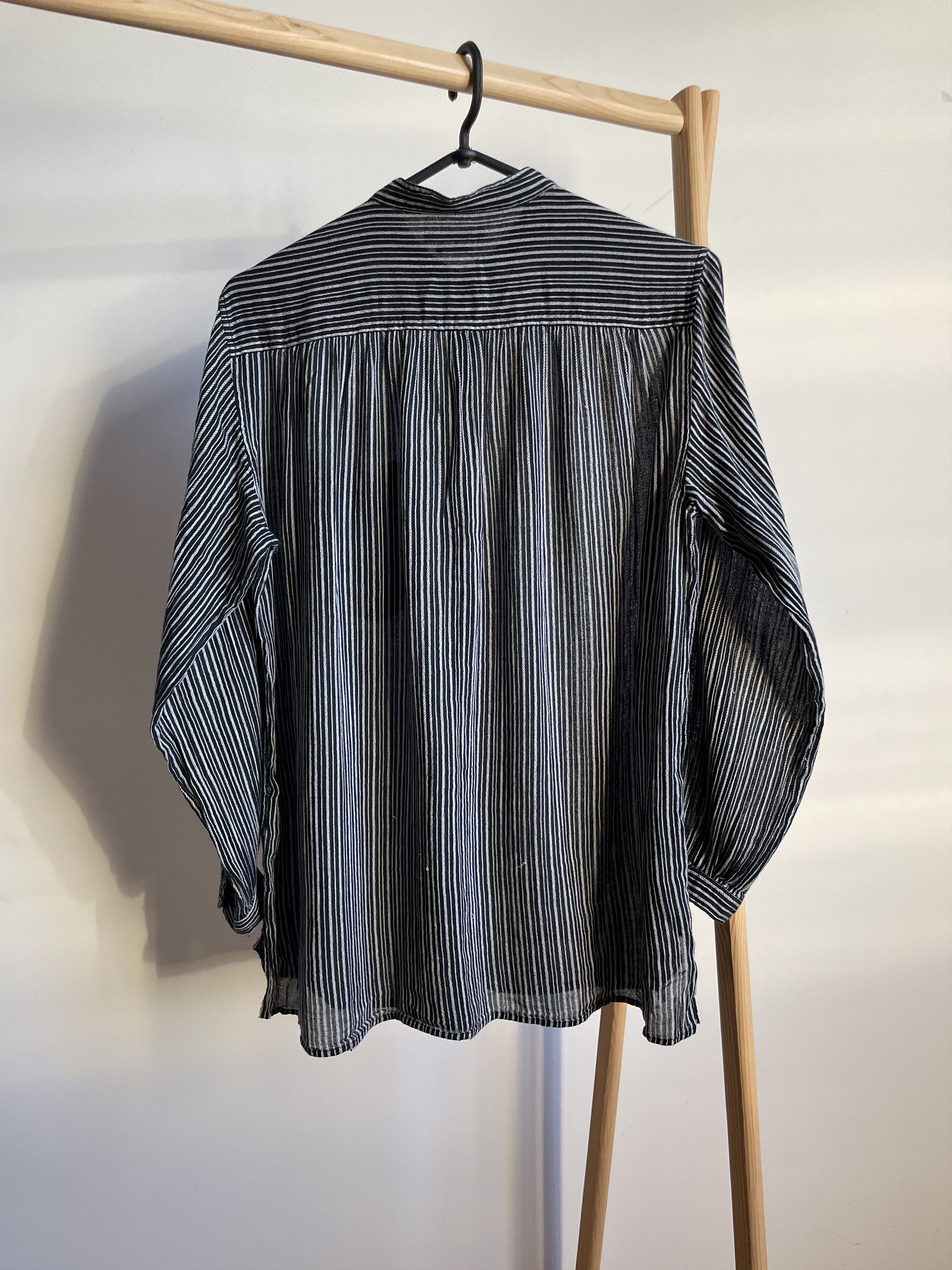 Isabel Marant Etoile Isabel Marant Etoile Collarless Striped Grandad Blouse Size XS / US 0-2 / IT 36-38 - 2 Thumbnail