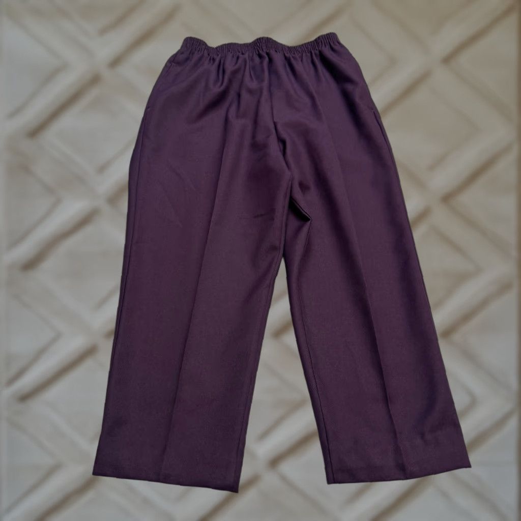 Vintage BonWorth Womens Large Petite Pull On Cropped Dress Pants Purple Elastic Size 36" / US 14 / IT 50 - 1 Thumbnail