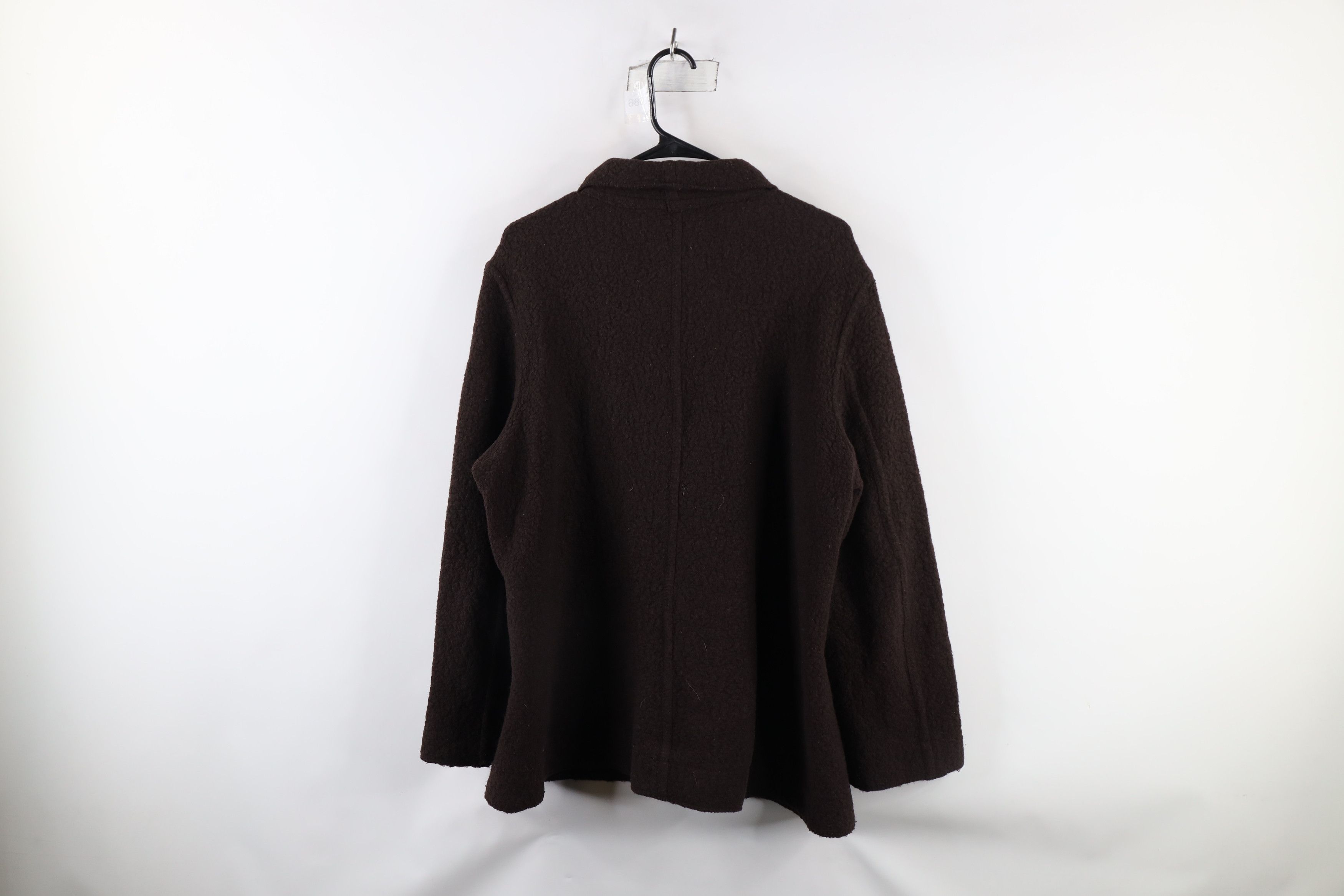 Eileen Fisher × Vintage Eileen Fisher Virgin Wool Blend Sweater Jacket Brown Size L / US 10 / IT 46 - 10 Thumbnail