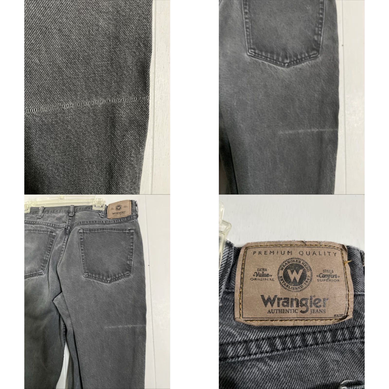 Wrangler VINTAGE Wrangler Jeans 33x28 Black Faded Cowboy Casual Size US 33 - 8 Thumbnail