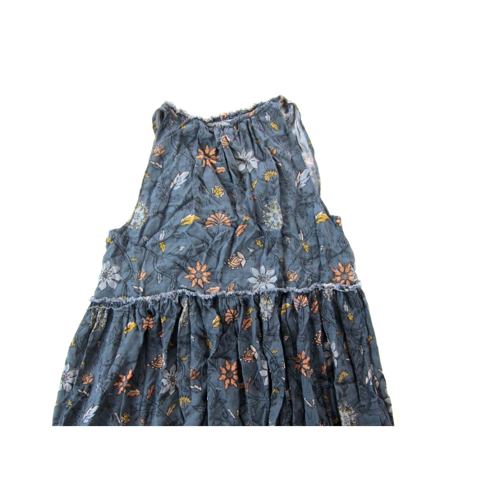 Vintage World Market Dress Tank Sun Midi Maxi 100% Rayon Floral S/M Blue Yellow Pink Womens Size S / US 4 / IT 40 - 5 Thumbnail