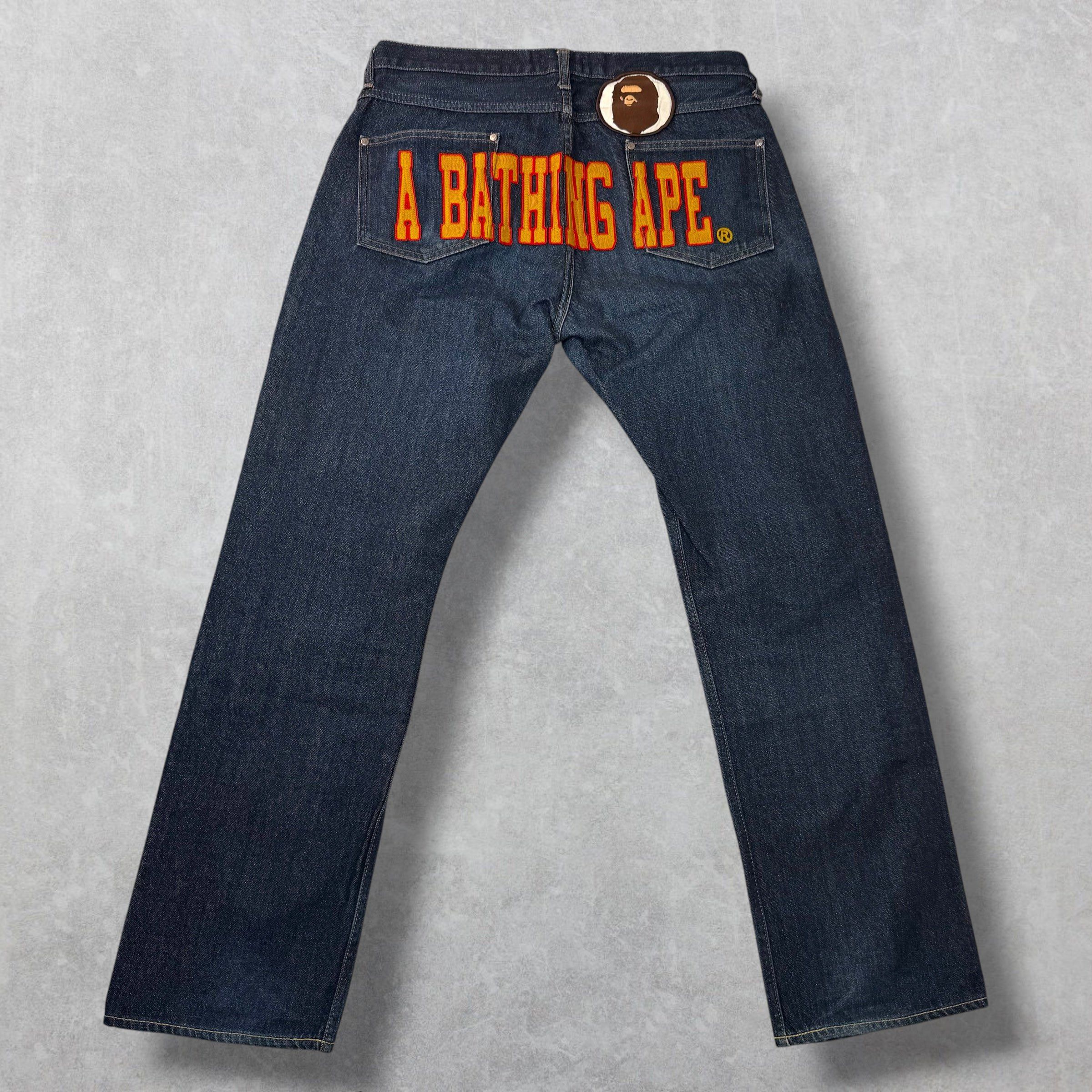 Bape Bape Spell Out Denim L Size US 34 / EU 50 - 1 Thumbnail