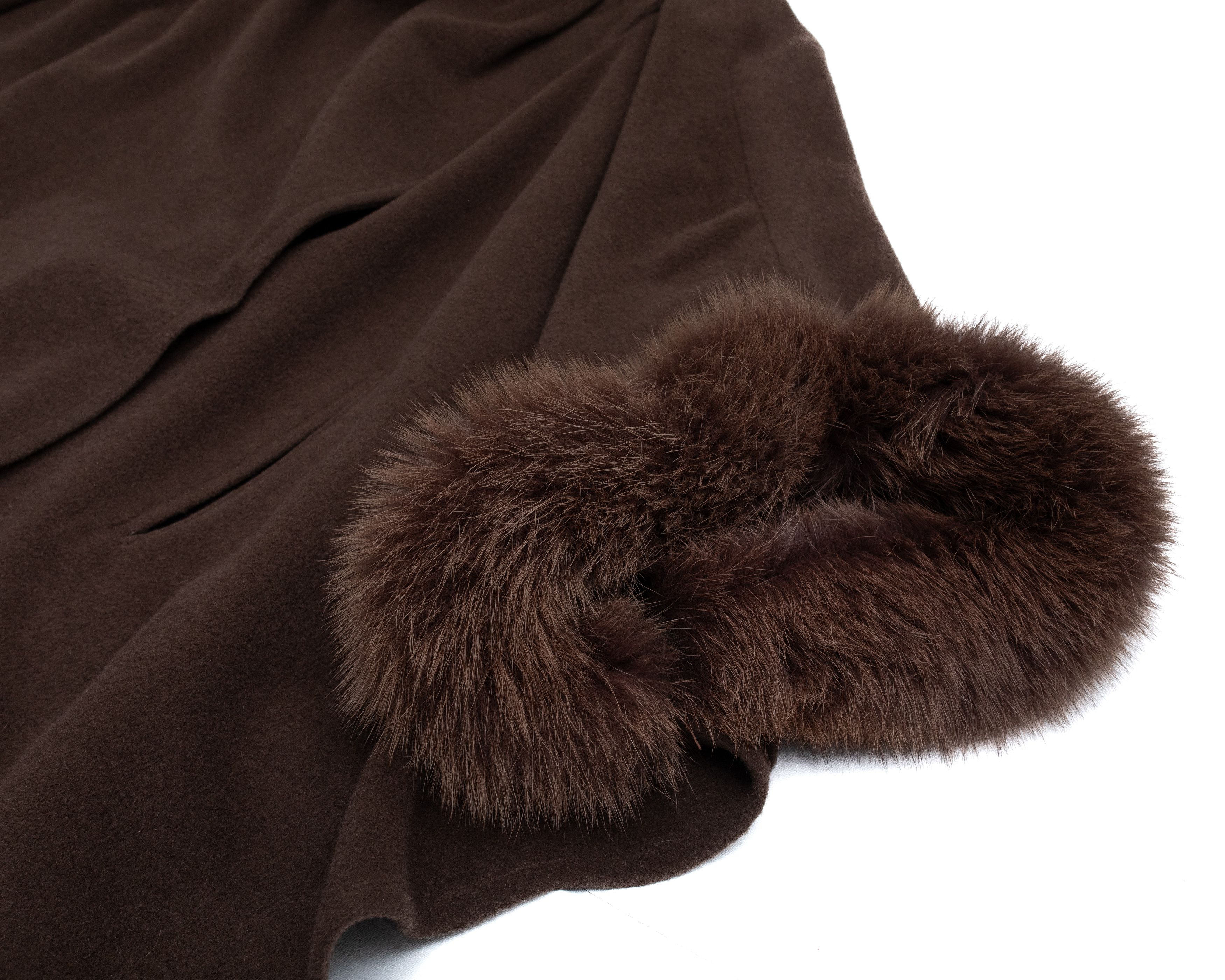 Other CRÉATION SPRUNG FRÈRES Angora Wool Blend Pincho w Fur Trim Size ONE SIZE - 3 Thumbnail