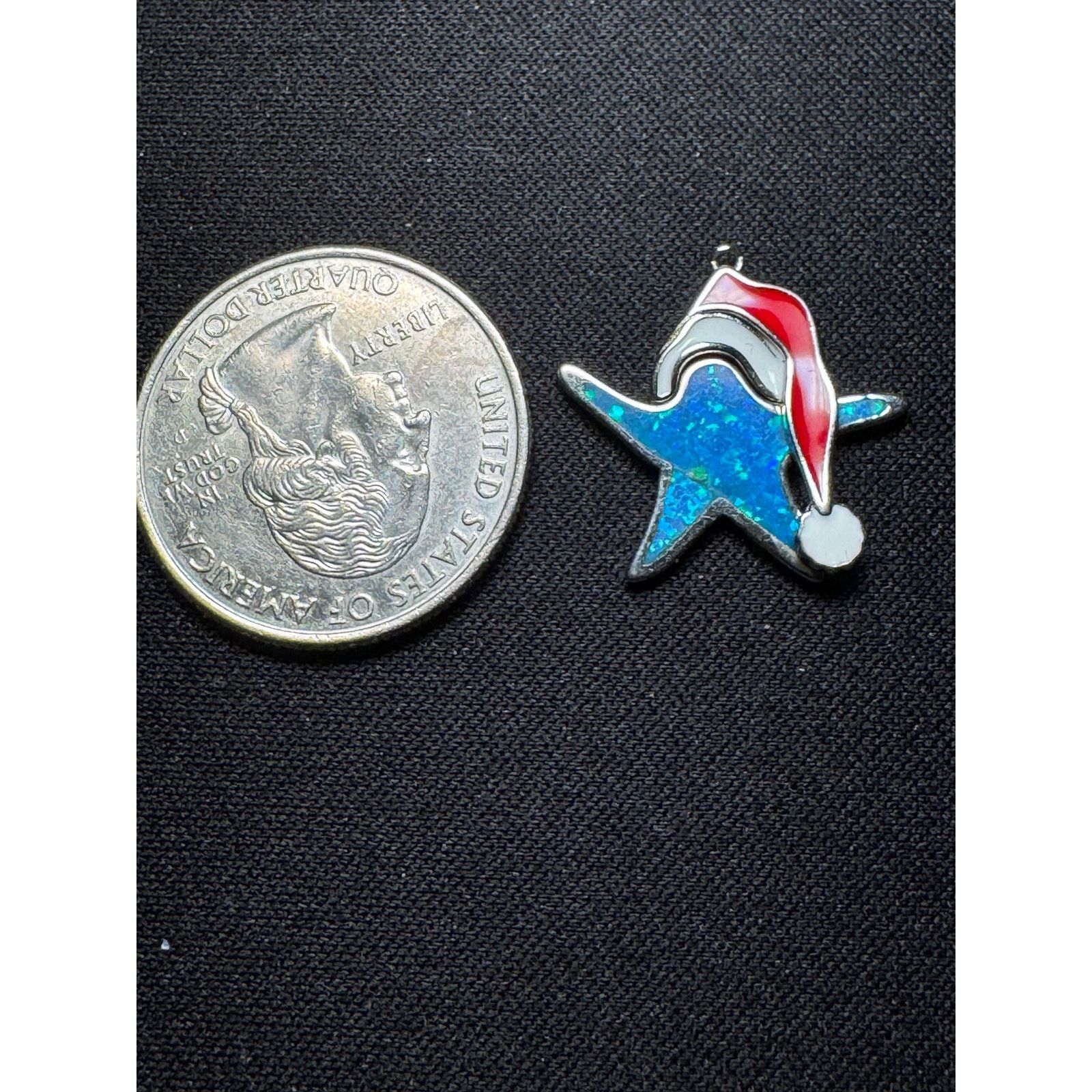 Other 925 Sterling Opal Starfish Pendant with Santa Hat Size ONE SIZE - 2 Thumbnail