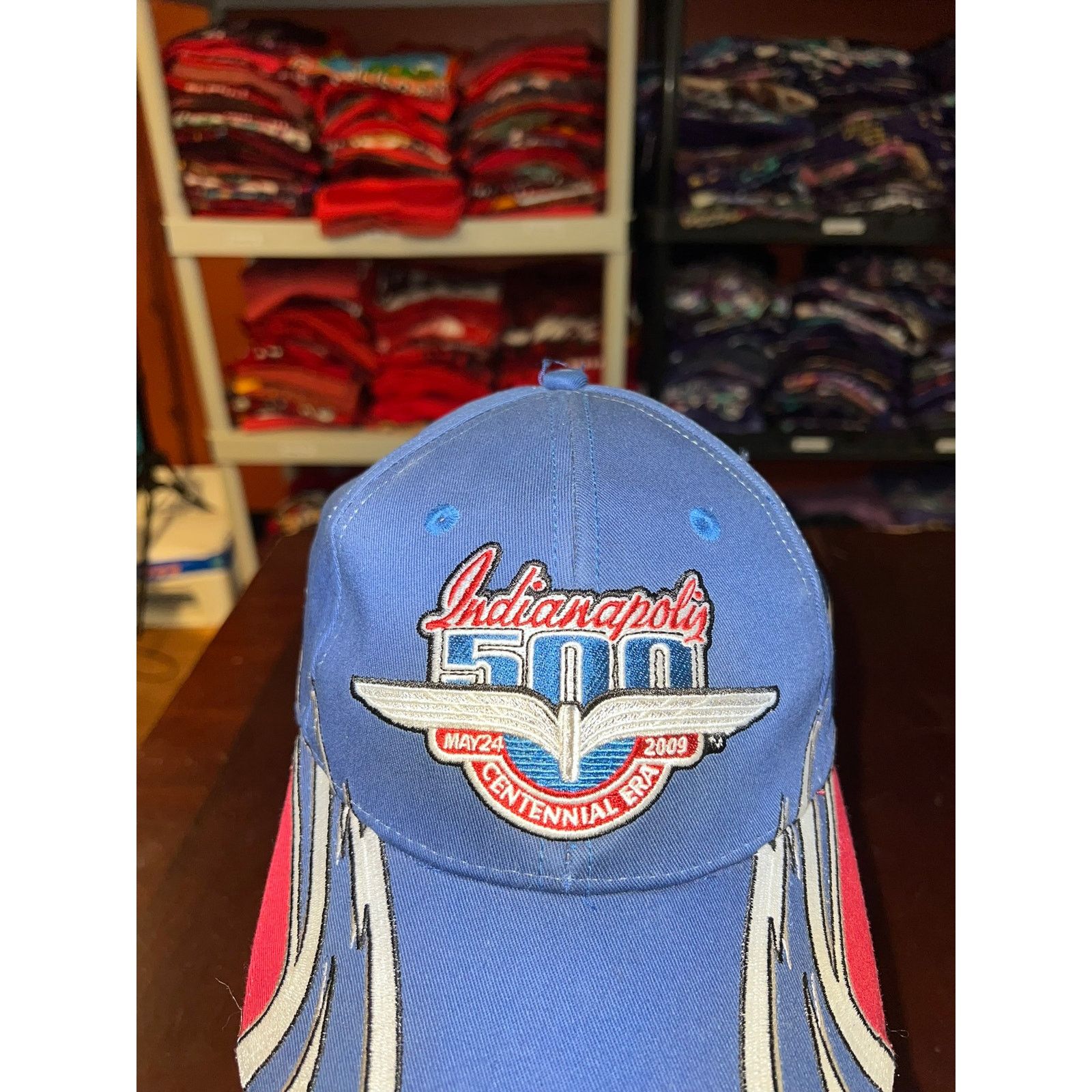 Vintage Indy 500 Hat Centennial Era Racing Blue Red Cap Headwear Size ONE SIZE - 2 Thumbnail
