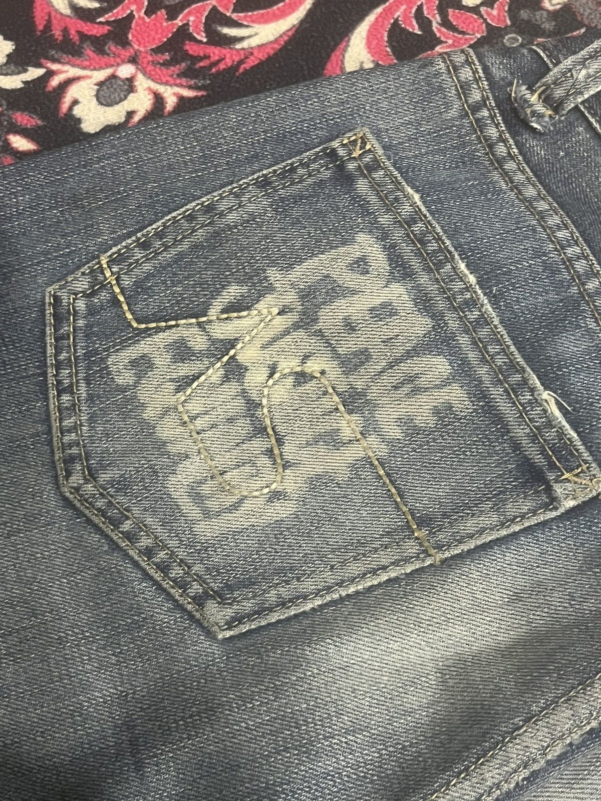Japanese Brand Vintage And Suns Trust No One Sashiko Blue Whisker Jeans Size US 30 / EU 46 - 9 Thumbnail