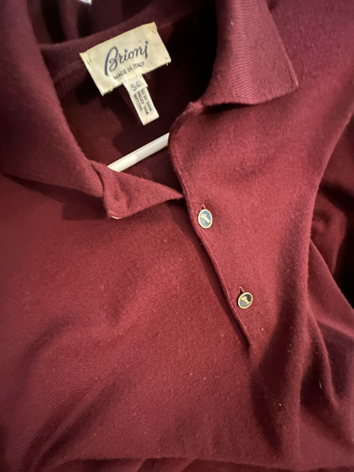 image of Brioni-Extra Fine Wool Long Sleeve (Light) in Red, Men's (Size Large)