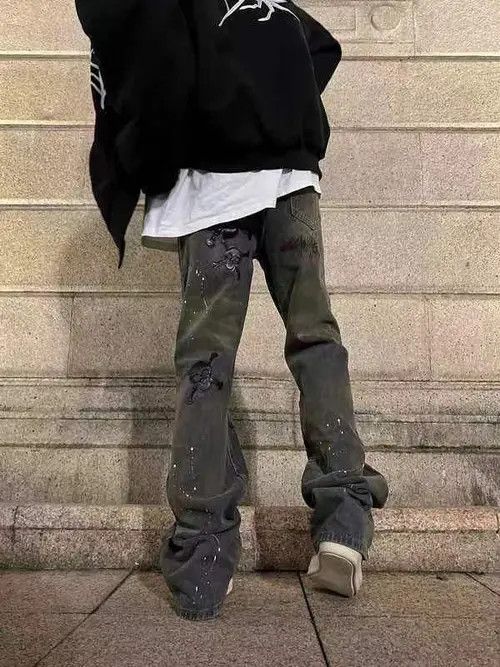 VIBE Vintage washed distressed print rare heavyweight jeans Size US 34 / EU 50 - 5 Thumbnail